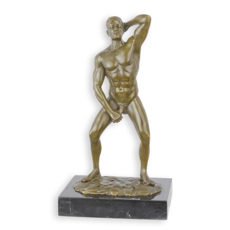 Exquisite Bronze Skulptur Kunstvoller Männlicher Akt in Perfektion 2