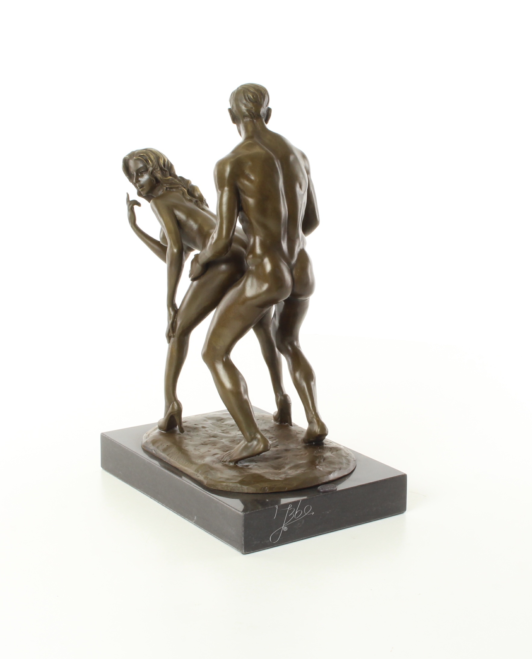 Zeitlose Bronze Liebesskulptur Klassische erotische Kunst eines Paares 6