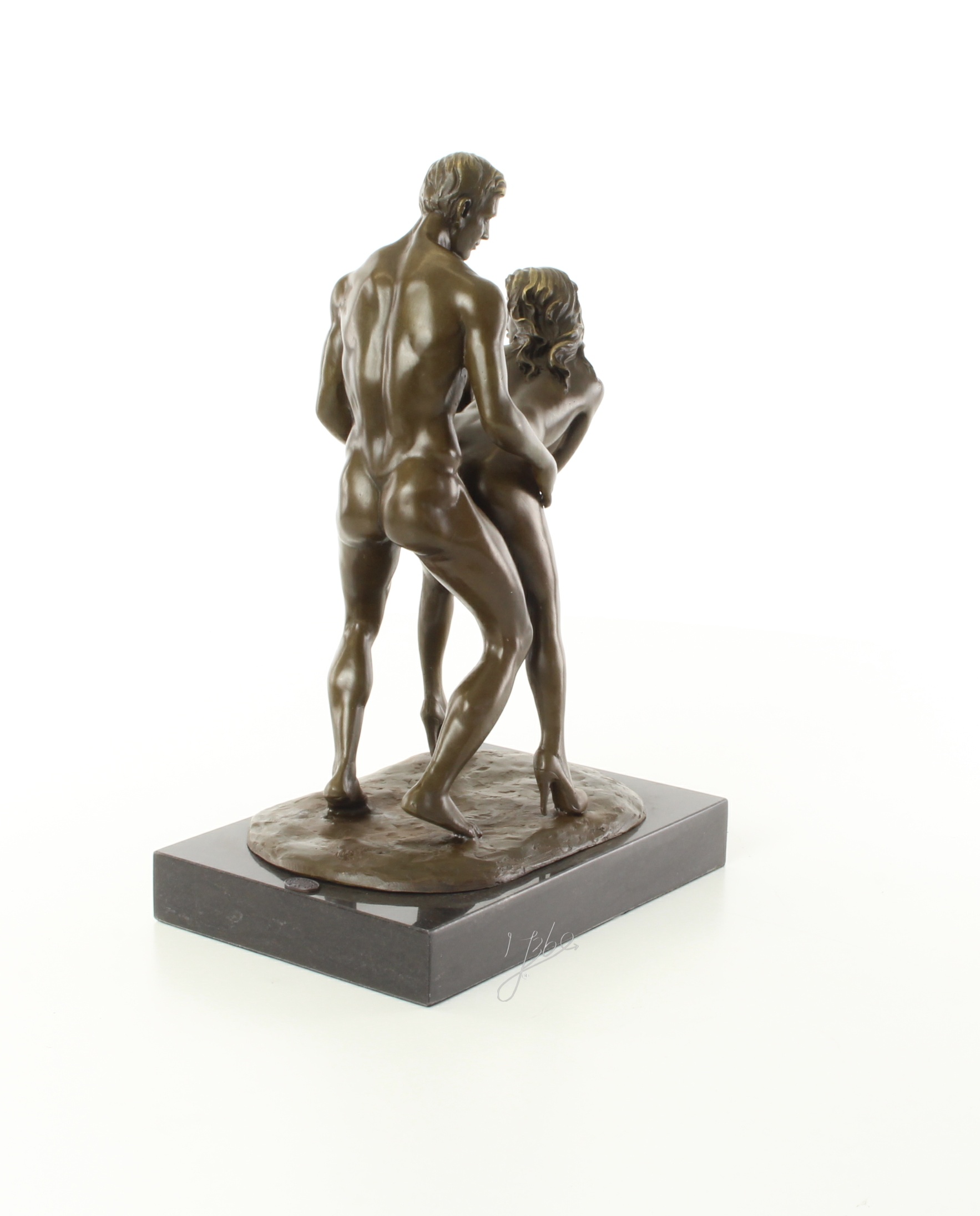 Zeitlose Bronze Liebesskulptur Klassische erotische Kunst eines Paares 9