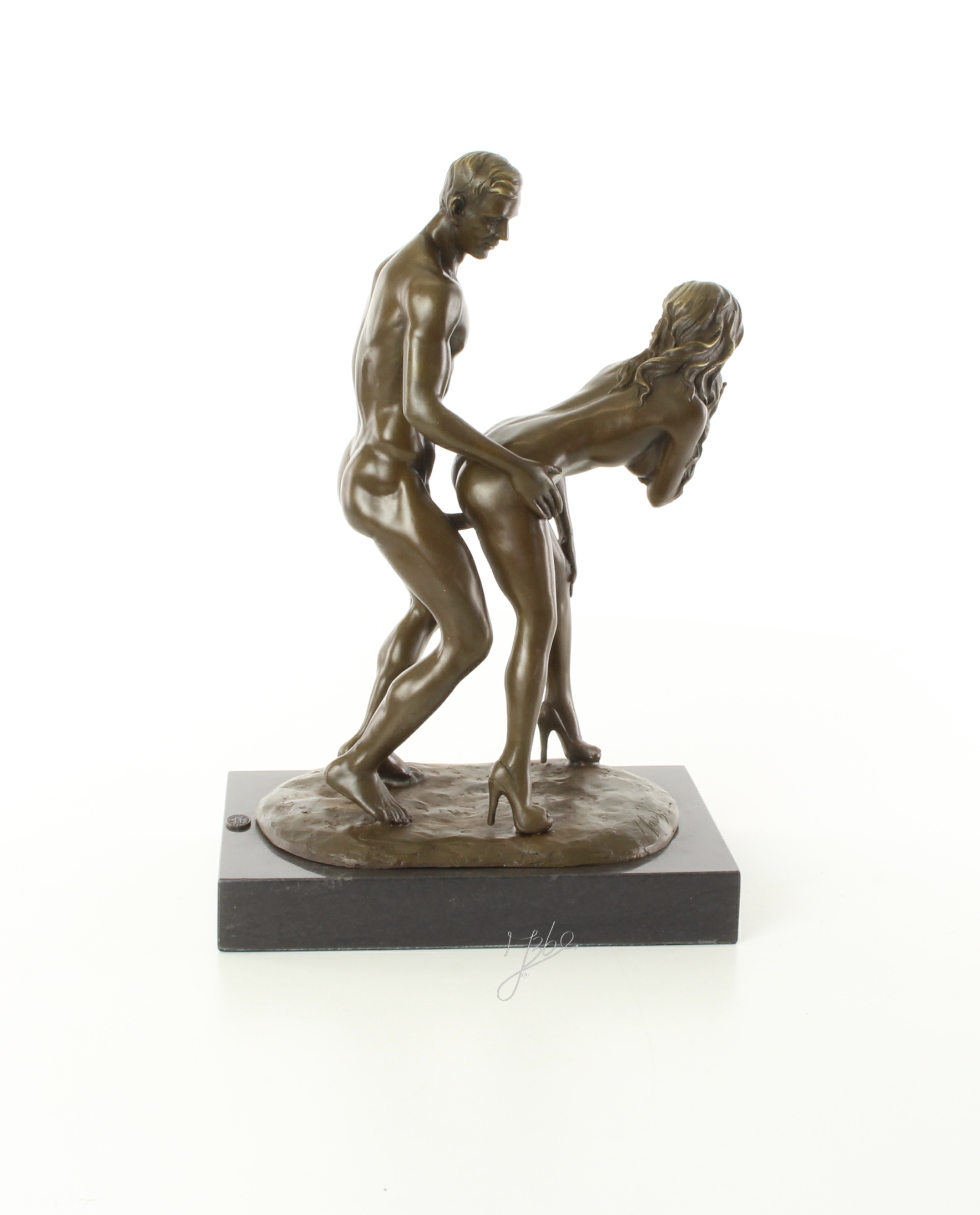 Zeitlose Bronze Liebesskulptur Klassische erotische Kunst eines Paares 11