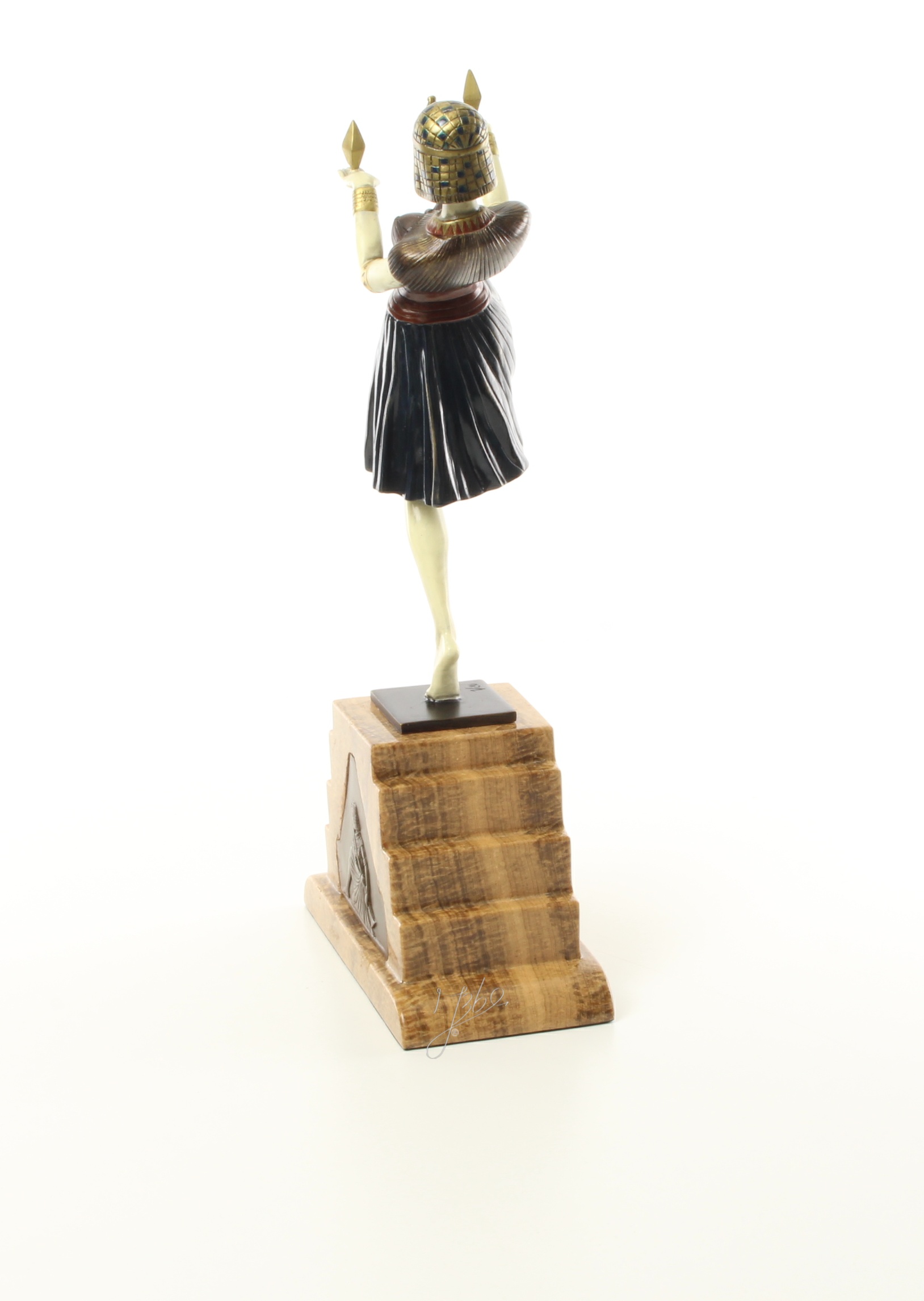 Elegante Art Deco Bronzeskulptur Kalt bemalte tanzende Frau 10