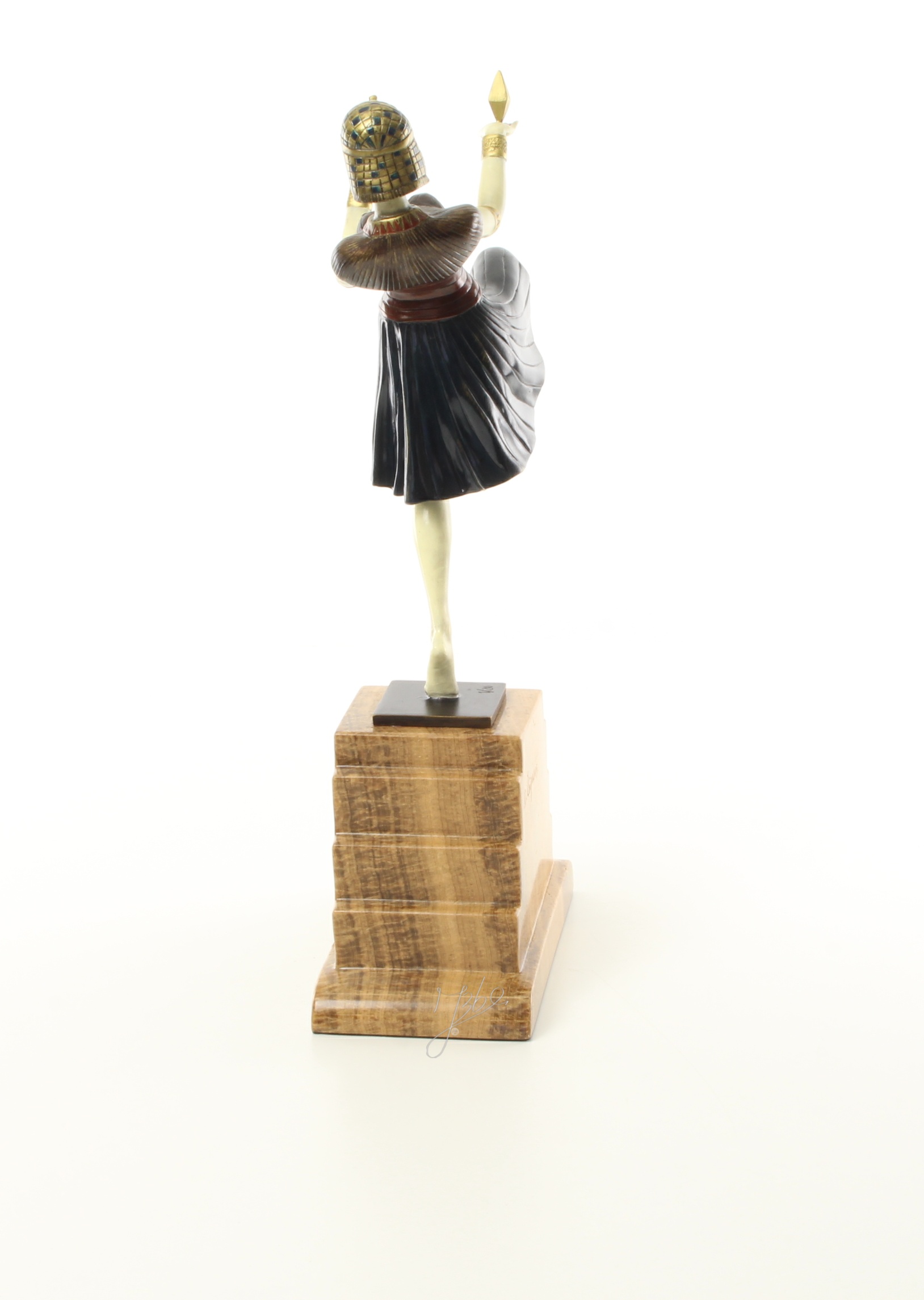 Elegante Art Deco Bronzeskulptur Kalt bemalte tanzende Frau 7