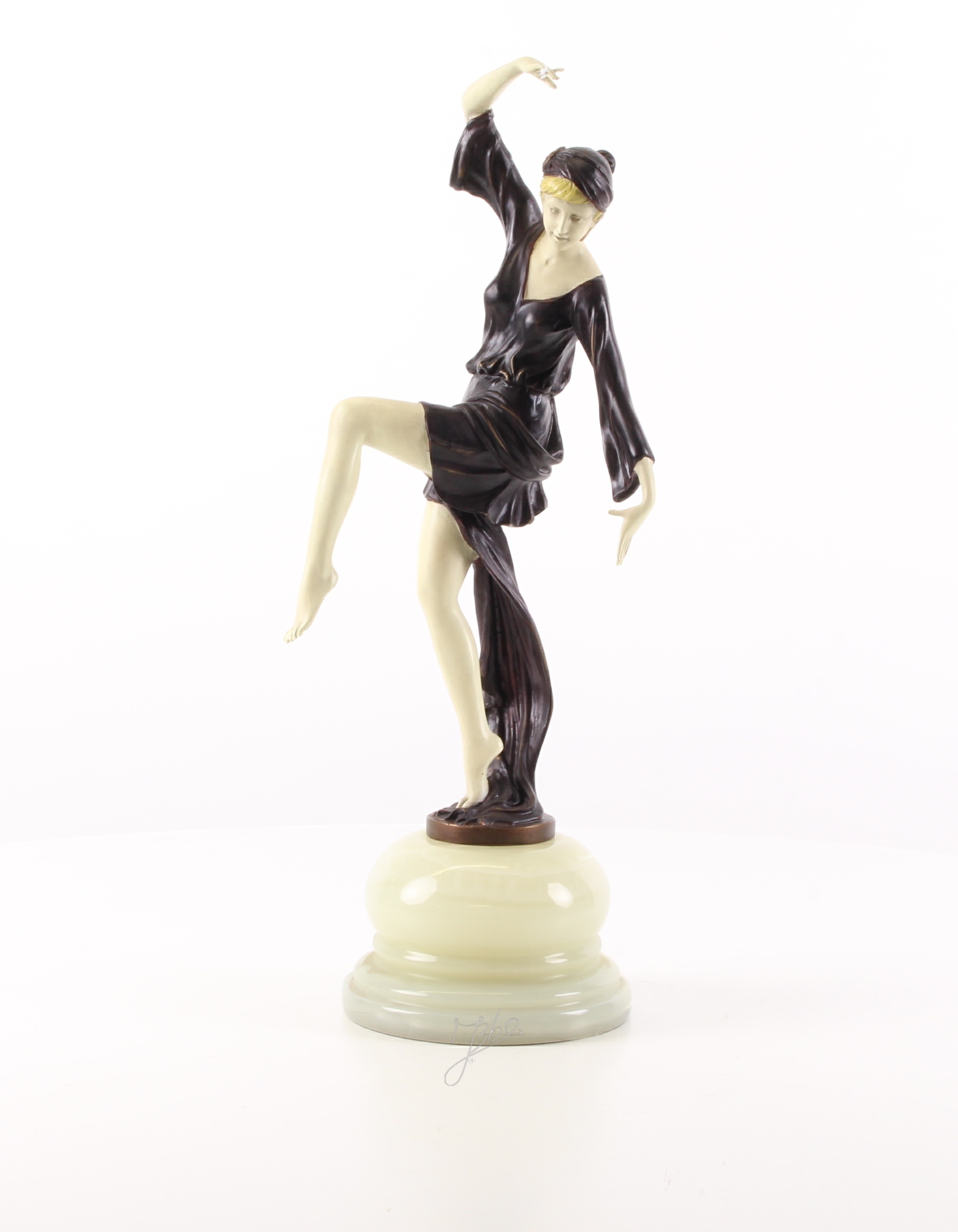 Hochwertige Bronze Tanzskulptur Dynamische Bronzefigur einer Tanzenden Frau 3