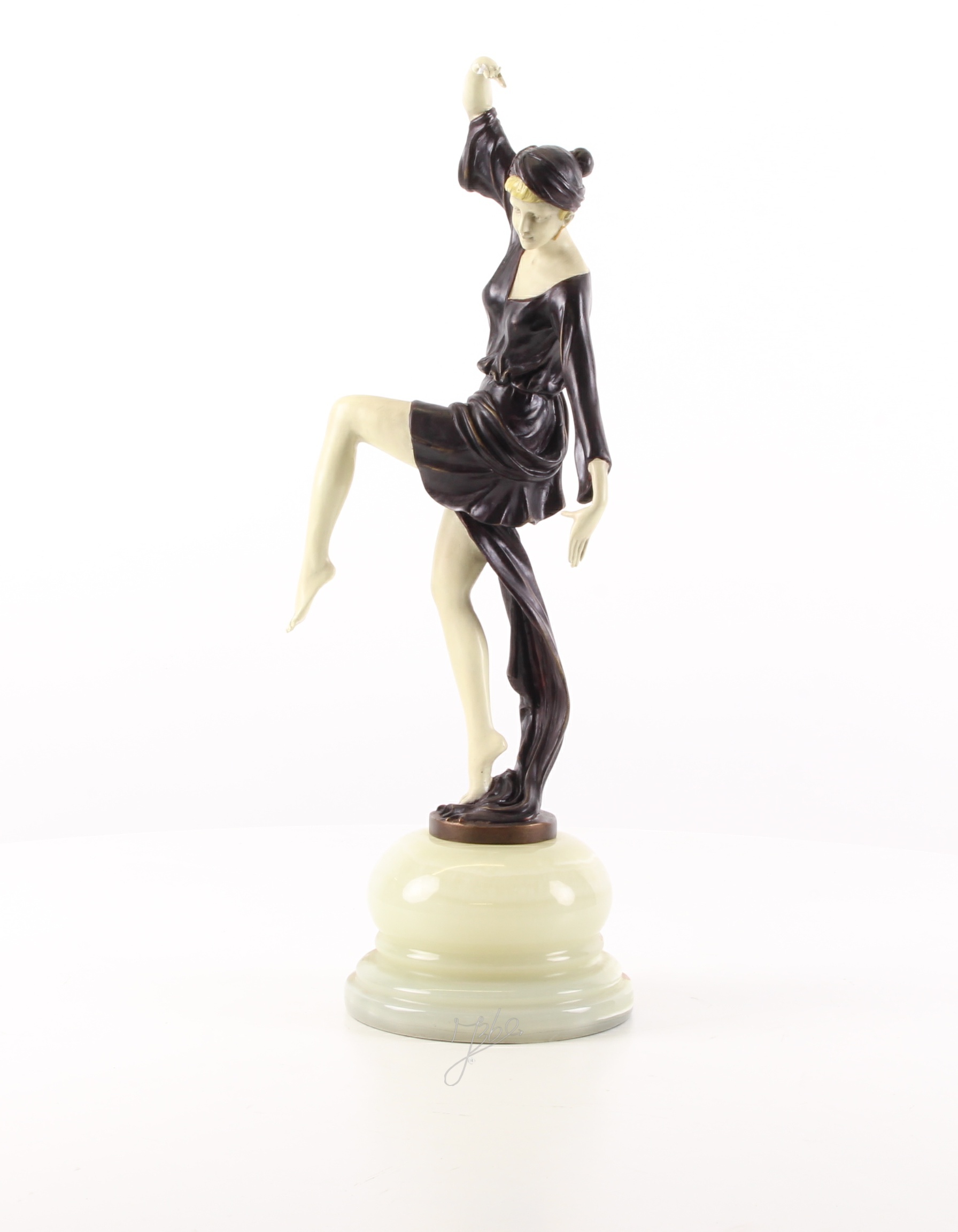 Hochwertige Bronze Tanzskulptur Dynamische Bronzefigur einer Tanzenden Frau 4