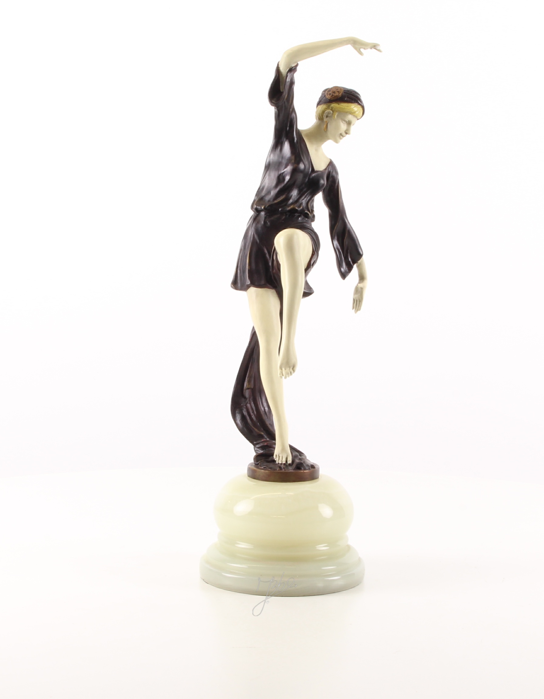 Hochwertige Bronze Tanzskulptur Dynamische Bronzefigur einer Tanzenden Frau 14
