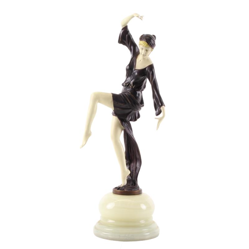 Hochwertige Bronze Tanzskulptur Dynamische Bronzefigur einer Tanzenden Frau 2