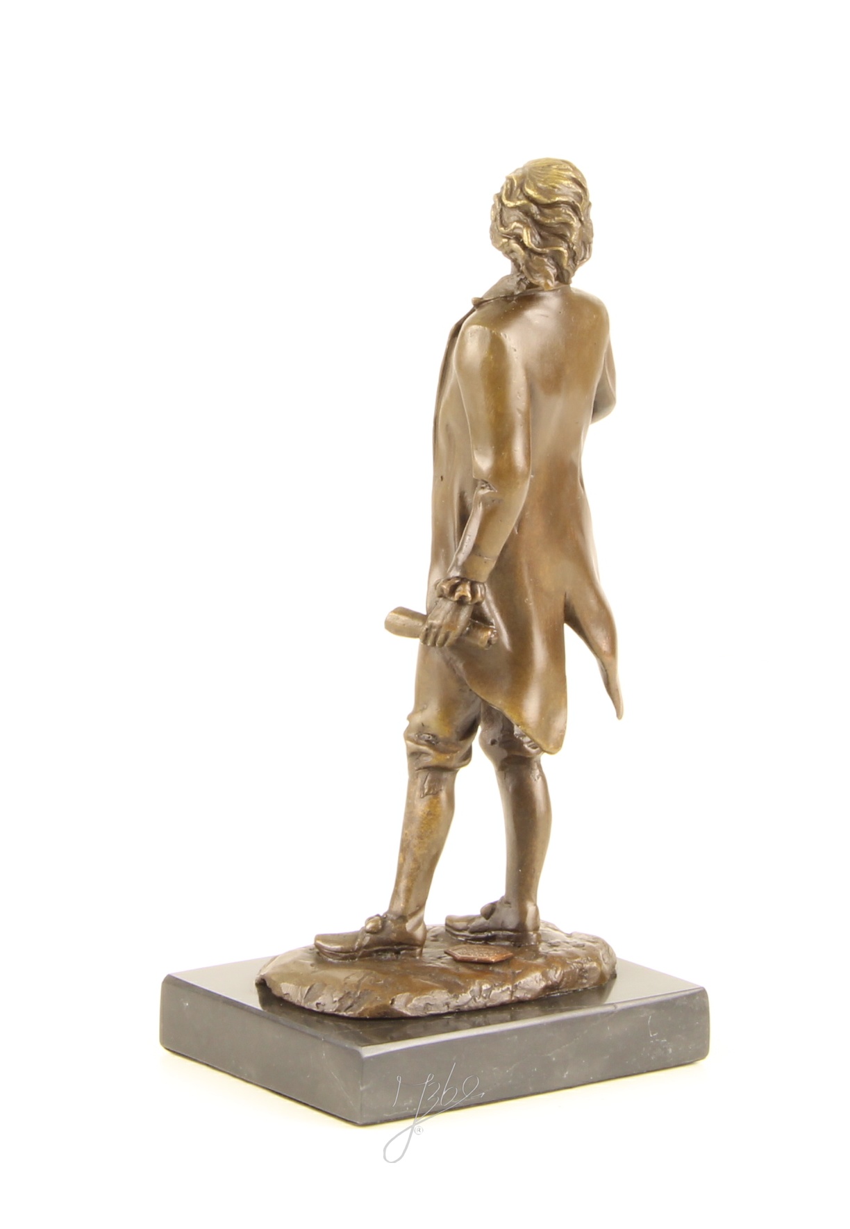 Exquisite BronzeSkulptur Chopin Historische Figur mit Schriftrolle 4