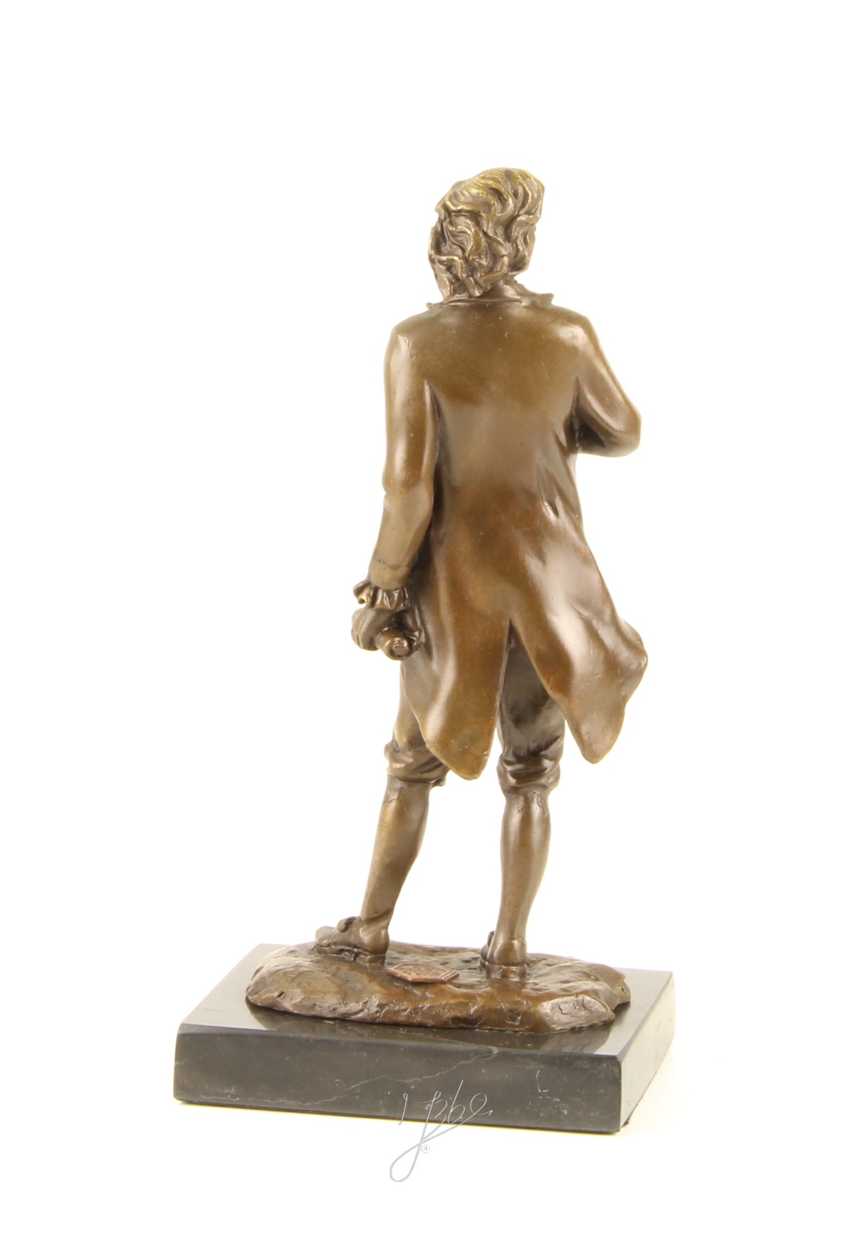 Exquisite BronzeSkulptur Chopin Historische Figur mit Schriftrolle 10