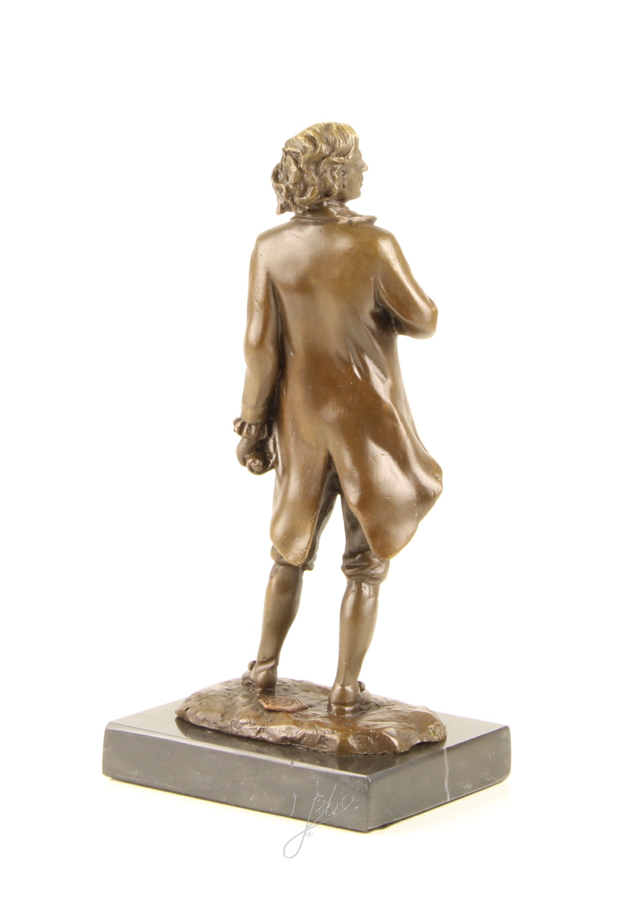 Exquisite BronzeSkulptur Chopin Historische Figur mit Schriftrolle 12