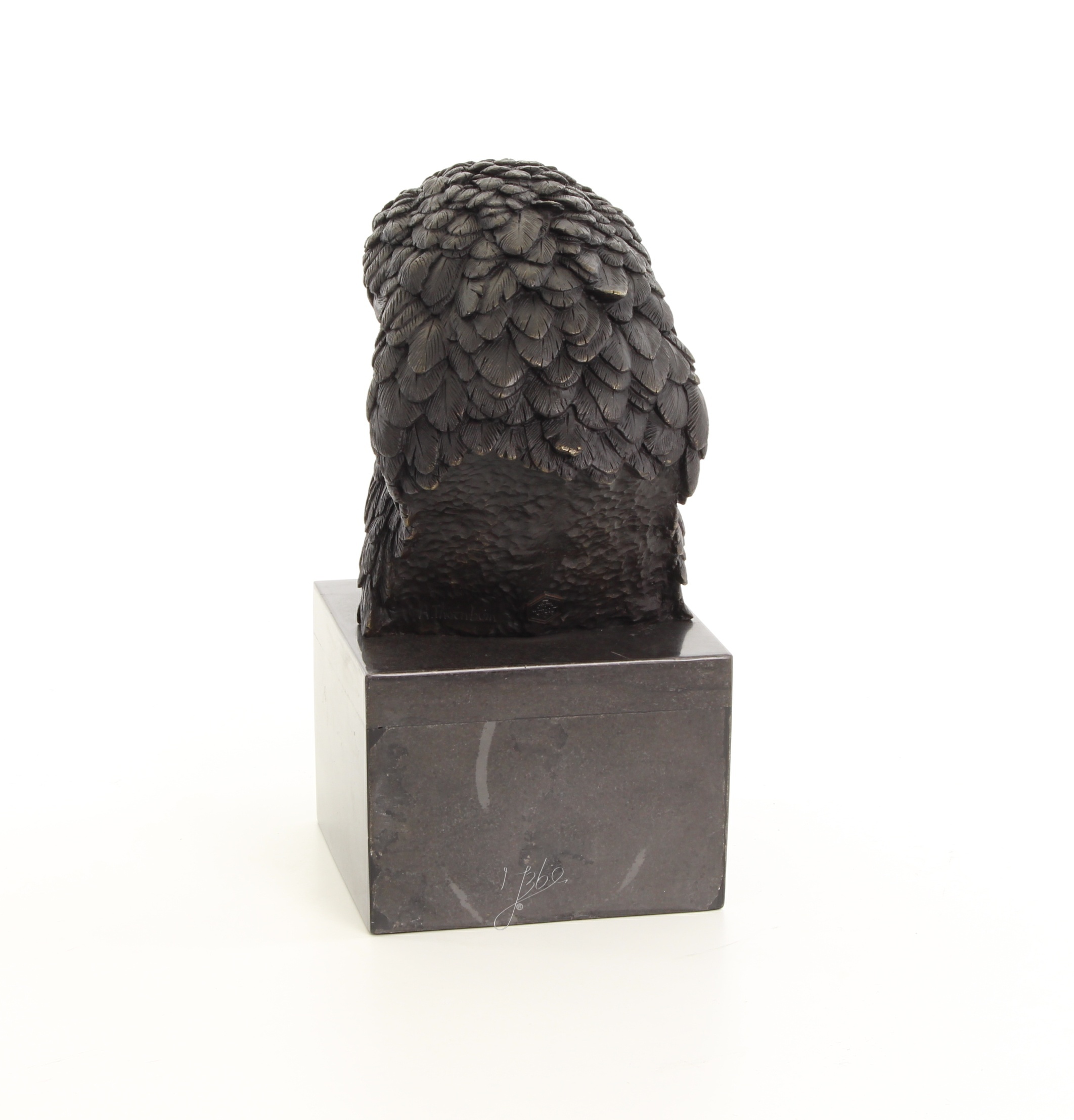 Detailreiche Bronze Adlerkopf Skulptur mit Goldfarbenem Schnabel Einzigartiges Kunstwerk 5