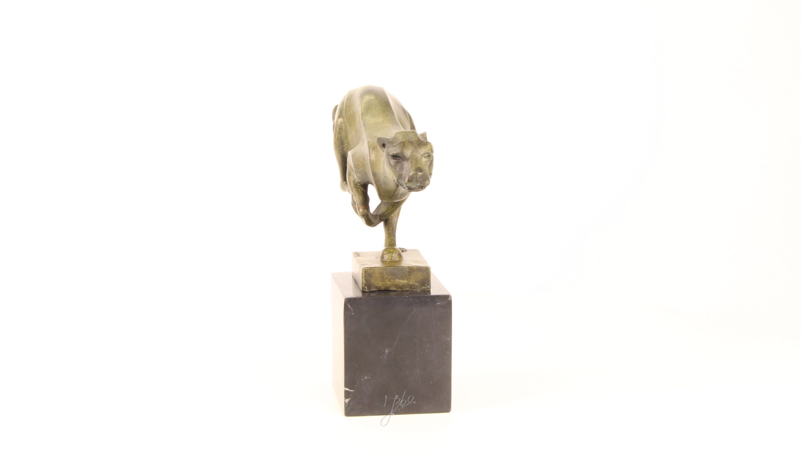 Elegante Bronze Gepardenskulptur Rennender Gepard auf edlem Sockel 15