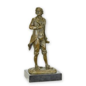 Exquisite BronzeSkulptur Chopin Historische Figur mit Schriftrolle
