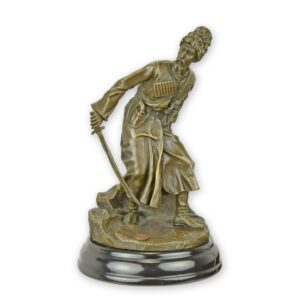 Exquisite Bronze Krieger Skulptur Detaillierte Cossack Figur