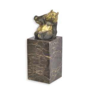 Hochwertige Bronze Bärenfigur Metallskulptur eines sitzenden Pandas