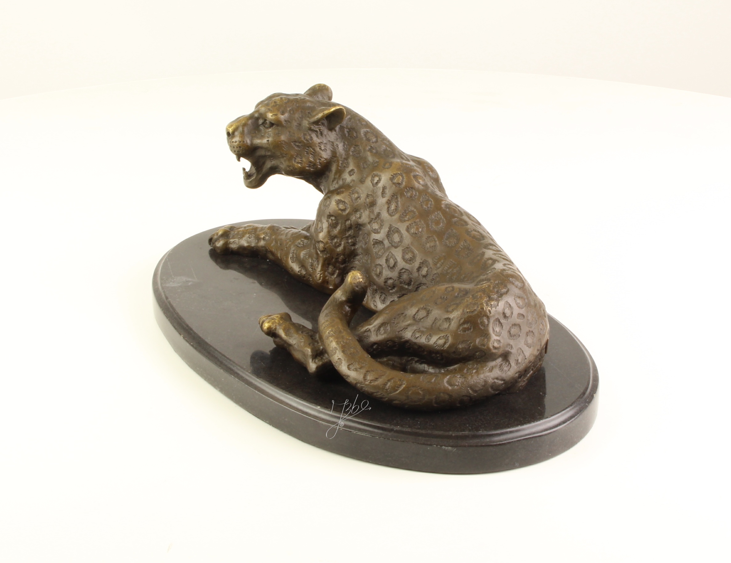 Hochwertige Bronzeskulptur Leopard Detaillierte Leopardenfigur entdecken 5