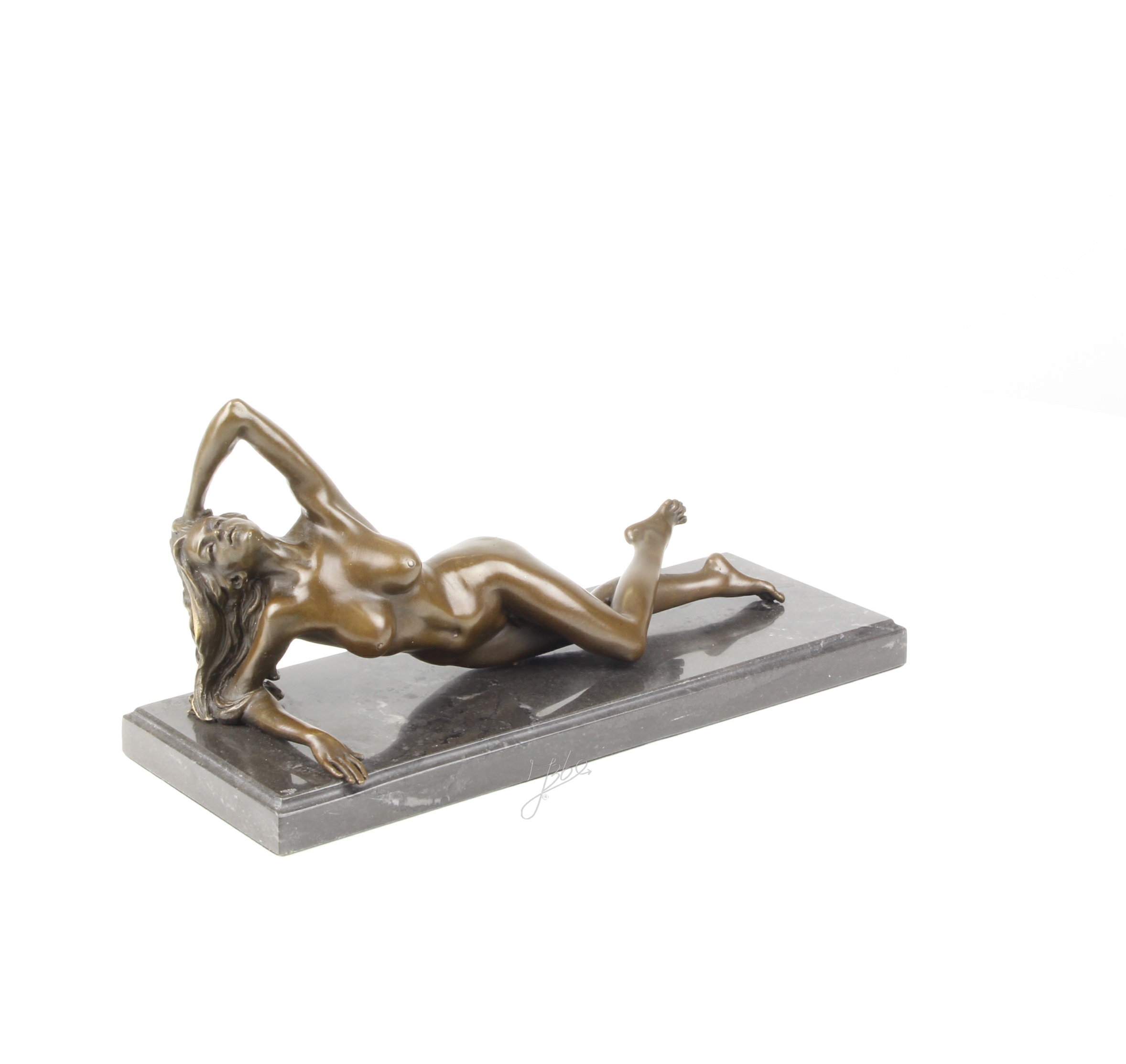 Elegante Bronze Frauenfigur Liegende Bronzeskulptur einer nackten Frau 3