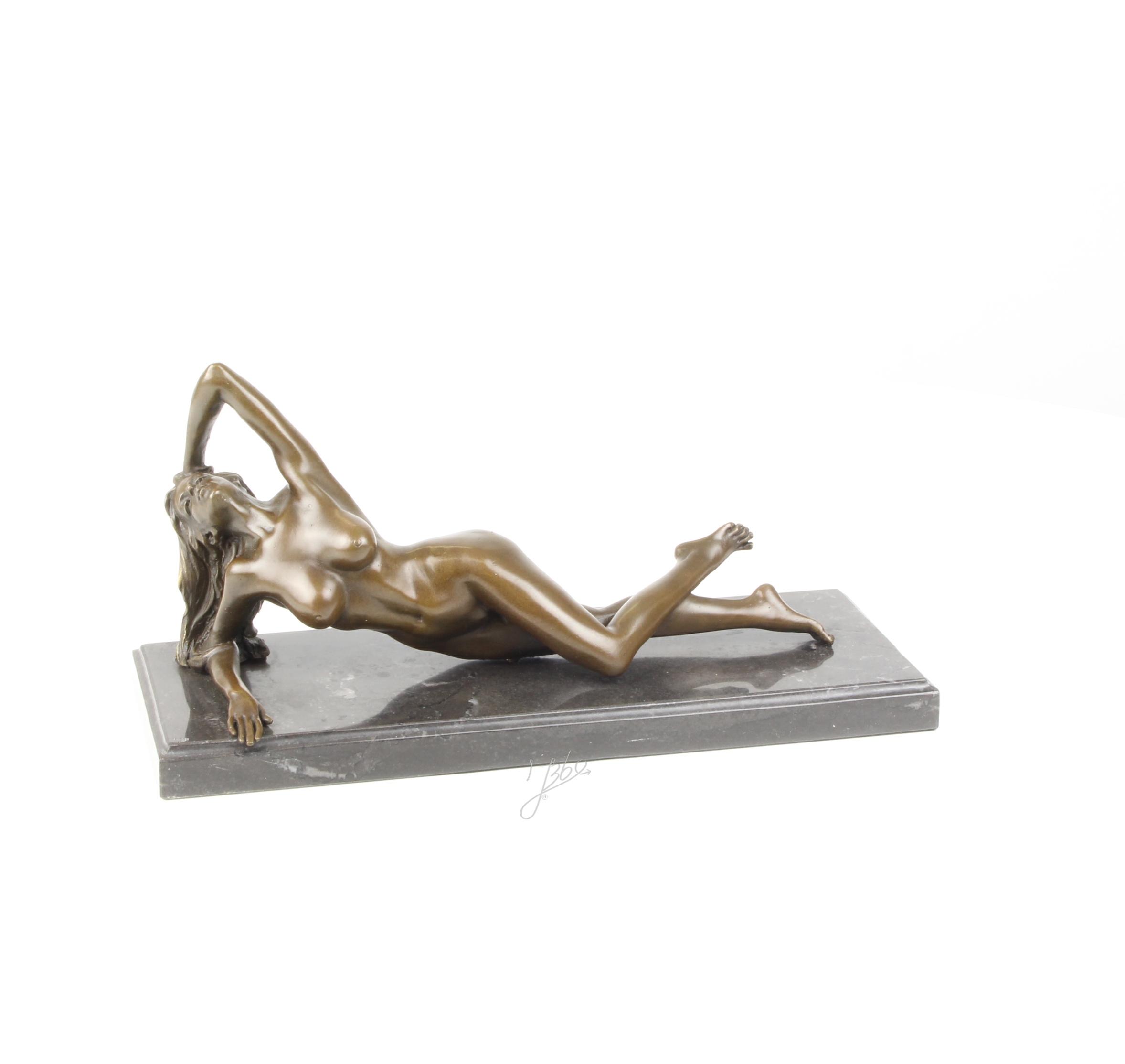 Elegante Bronze Frauenfigur Liegende Bronzeskulptur einer nackten Frau 5