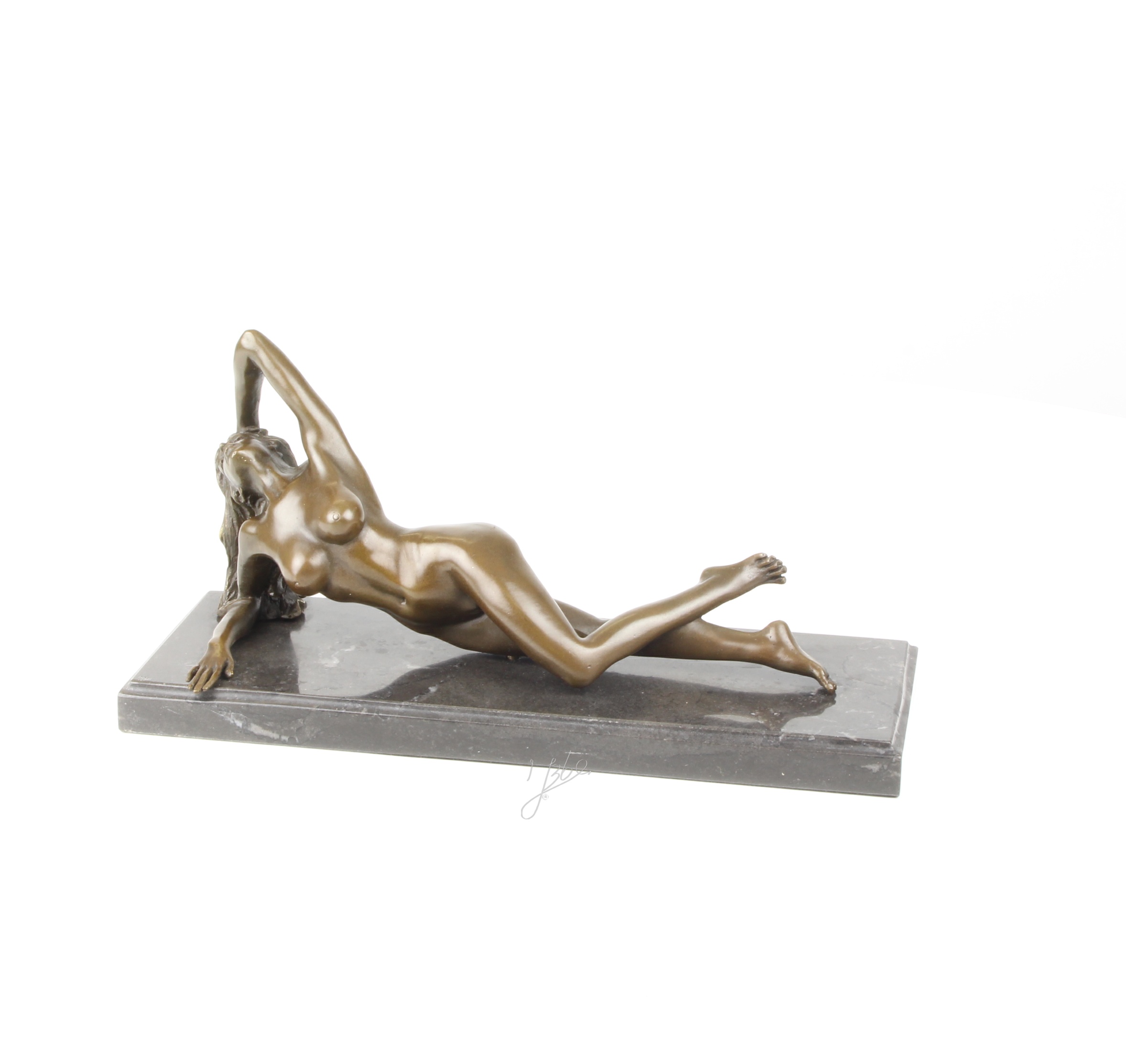 Elegante Bronze Frauenfigur Liegende Bronzeskulptur einer nackten Frau 11