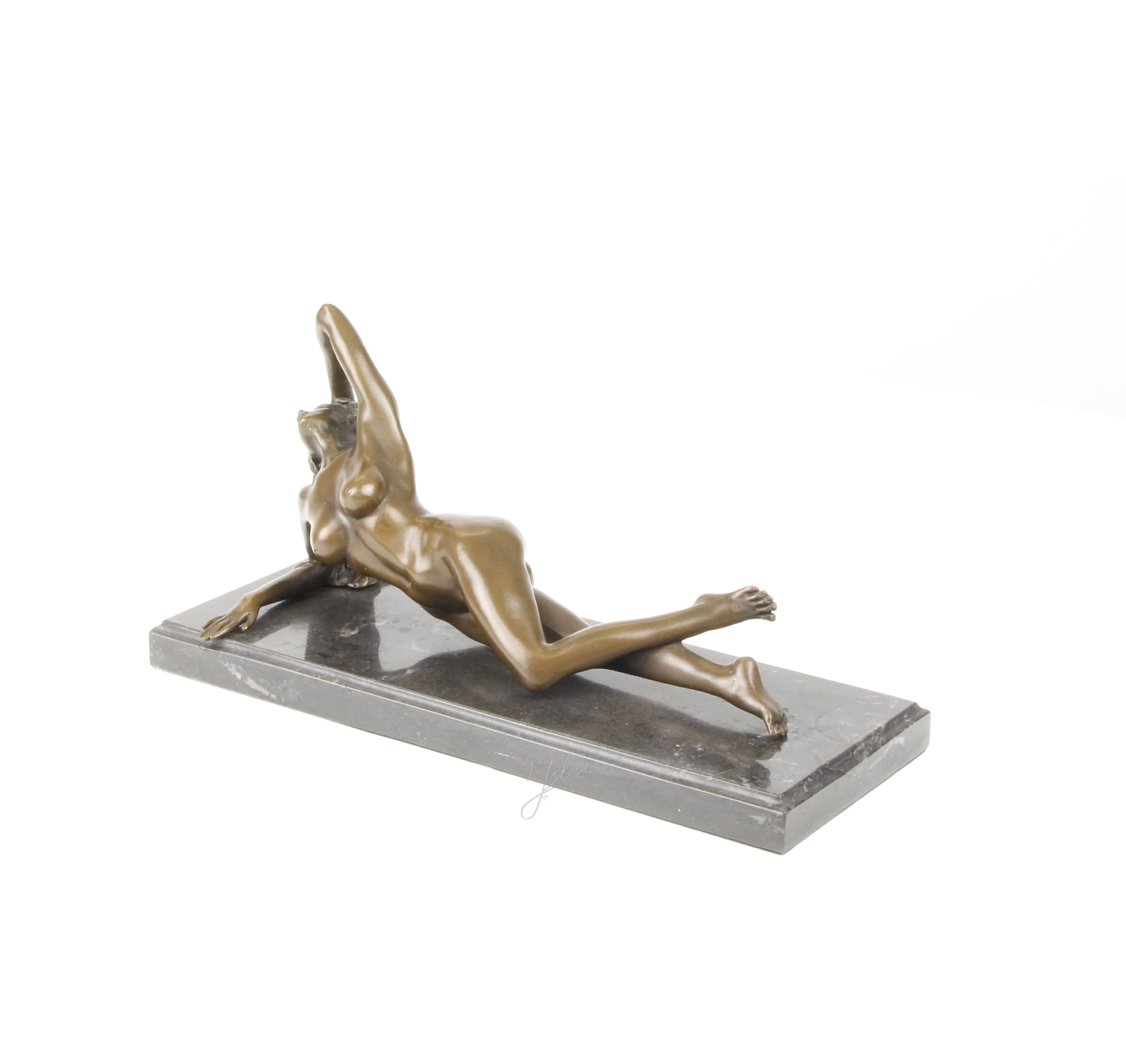 Elegante Bronze Frauenfigur Liegende Bronzeskulptur einer nackten Frau 4
