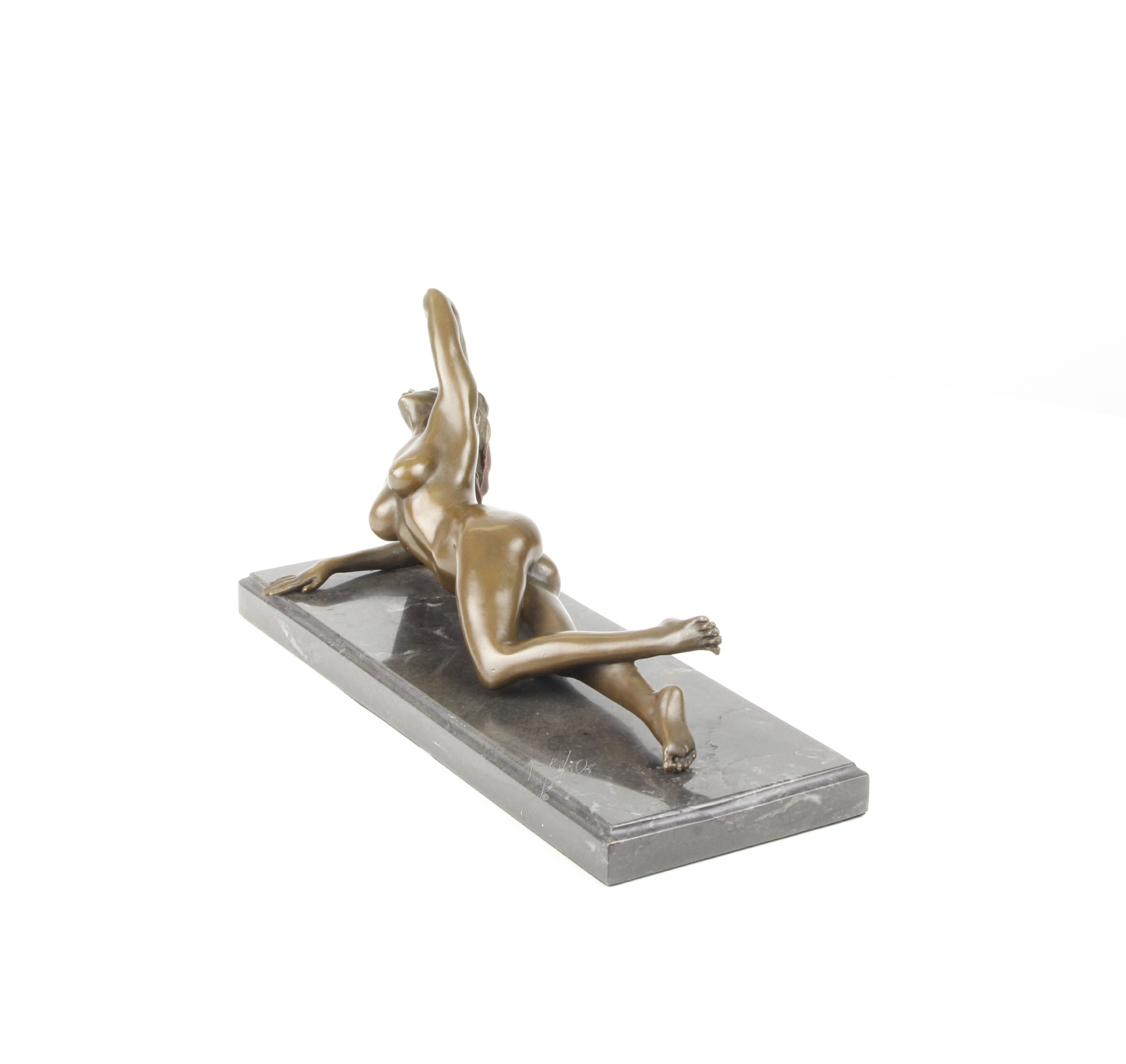 Elegante Bronze Frauenfigur Liegende Bronzeskulptur einer nackten Frau 9