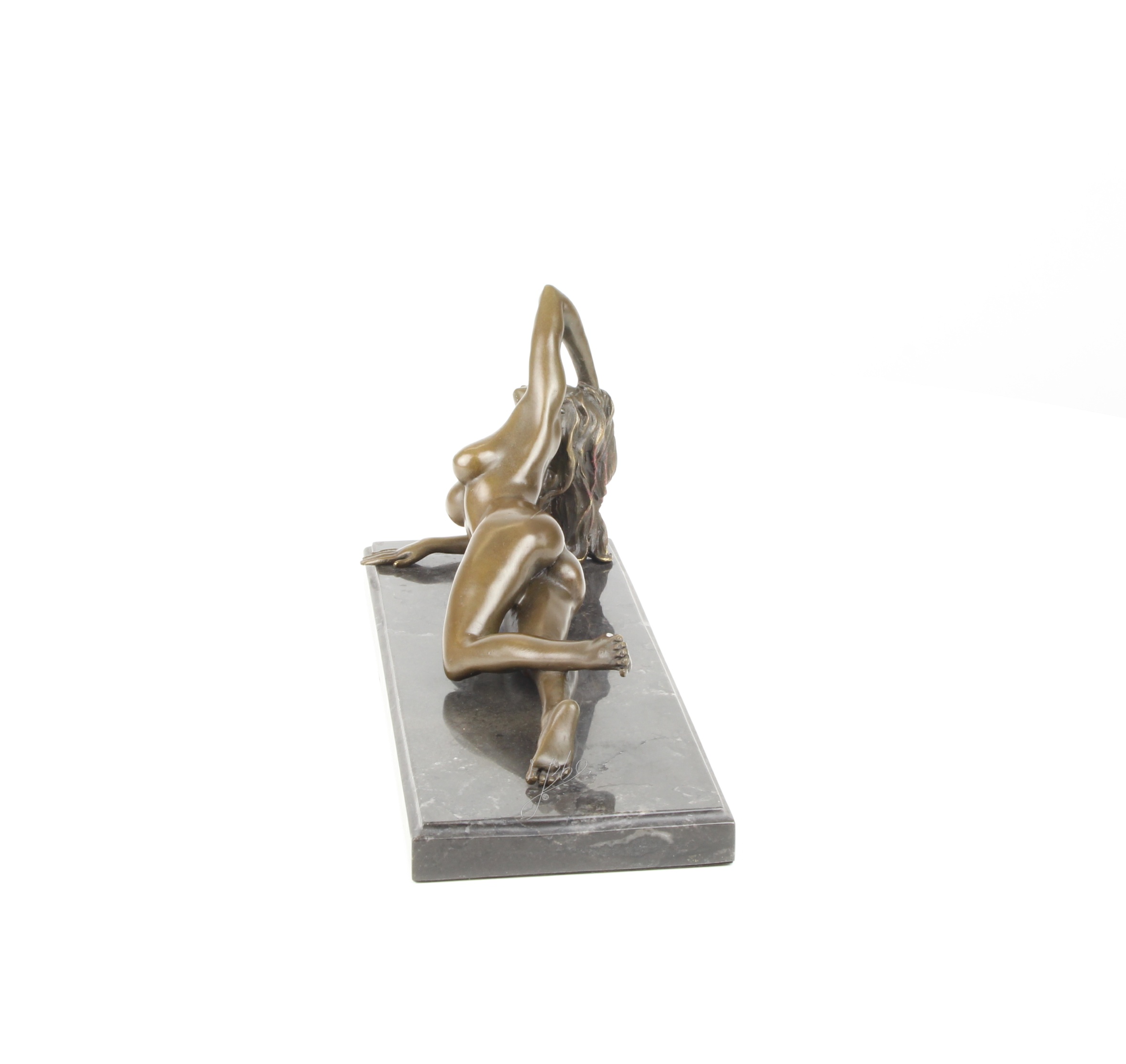 Elegante Bronze Frauenfigur Liegende Bronzeskulptur einer nackten Frau 7