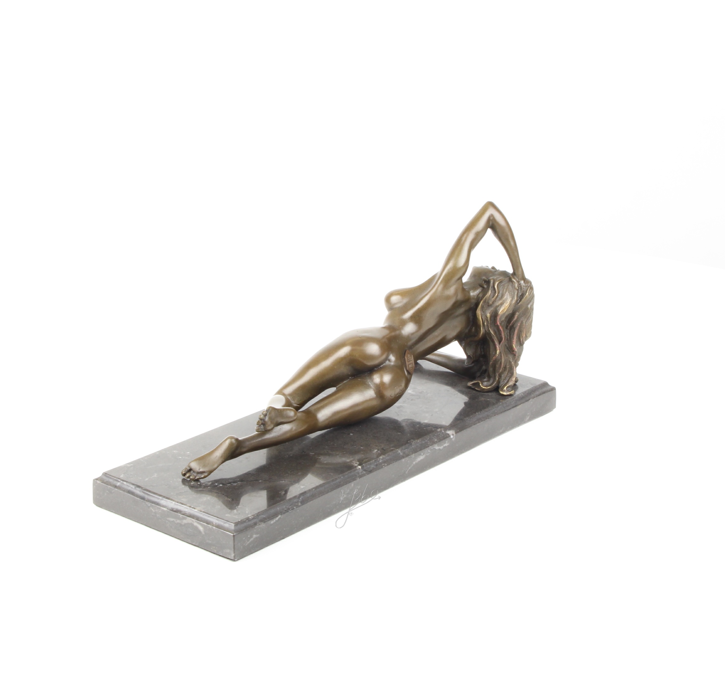 Elegante Bronze Frauenfigur Liegende Bronzeskulptur einer nackten Frau 6