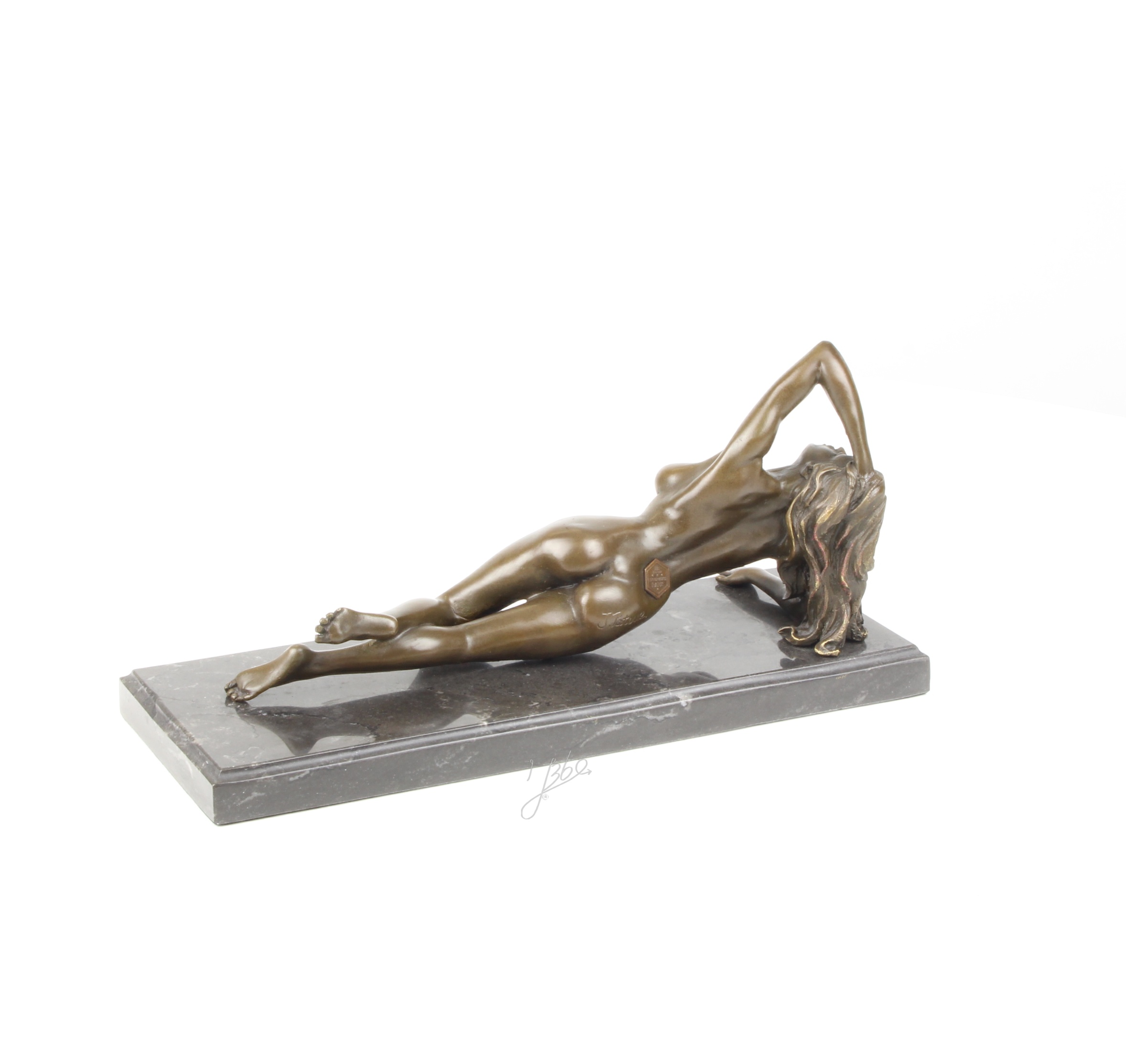 Elegante Bronze Frauenfigur Liegende Bronzeskulptur einer nackten Frau 12