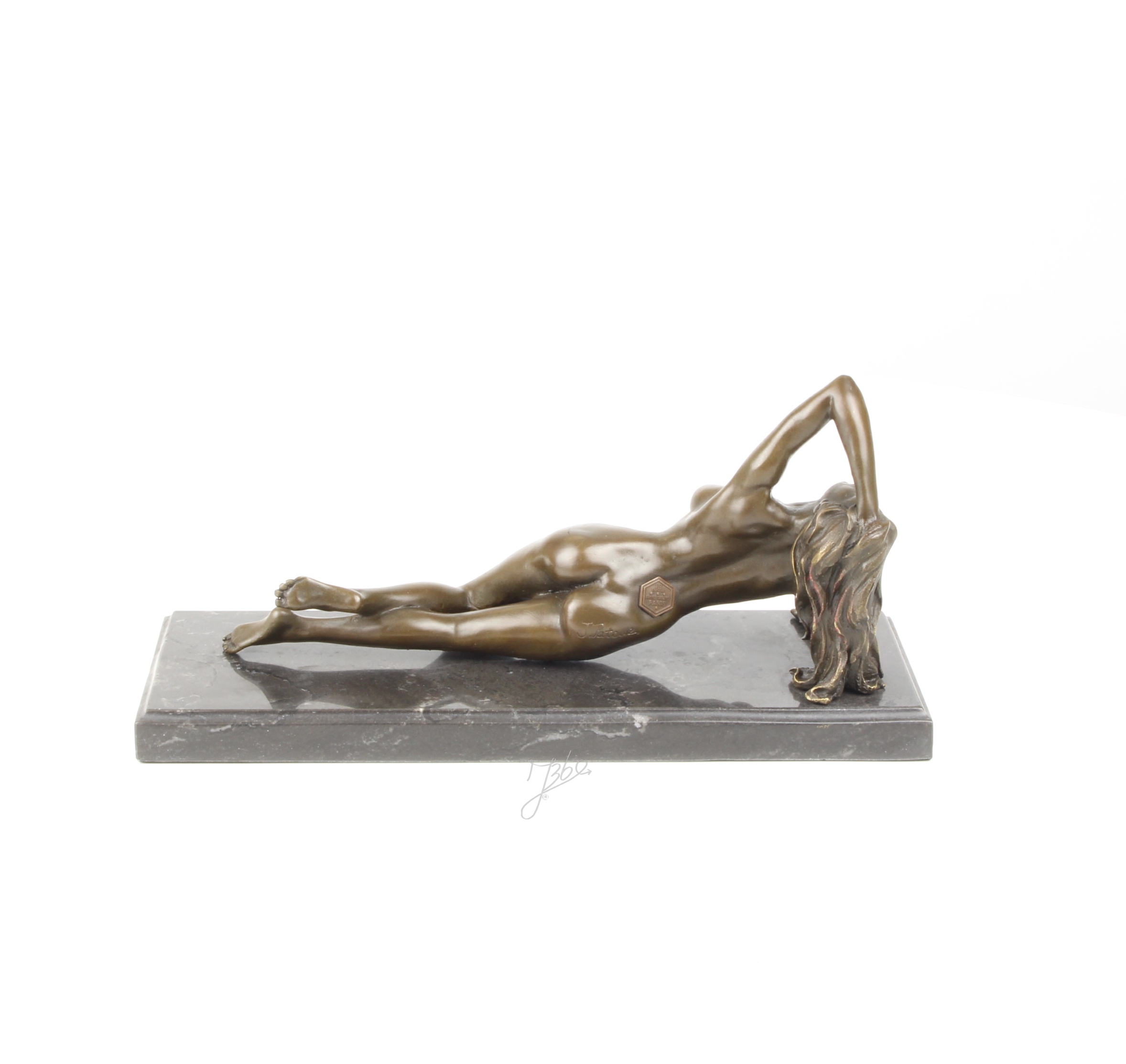 Elegante Bronze Frauenfigur Liegende Bronzeskulptur einer nackten Frau 10