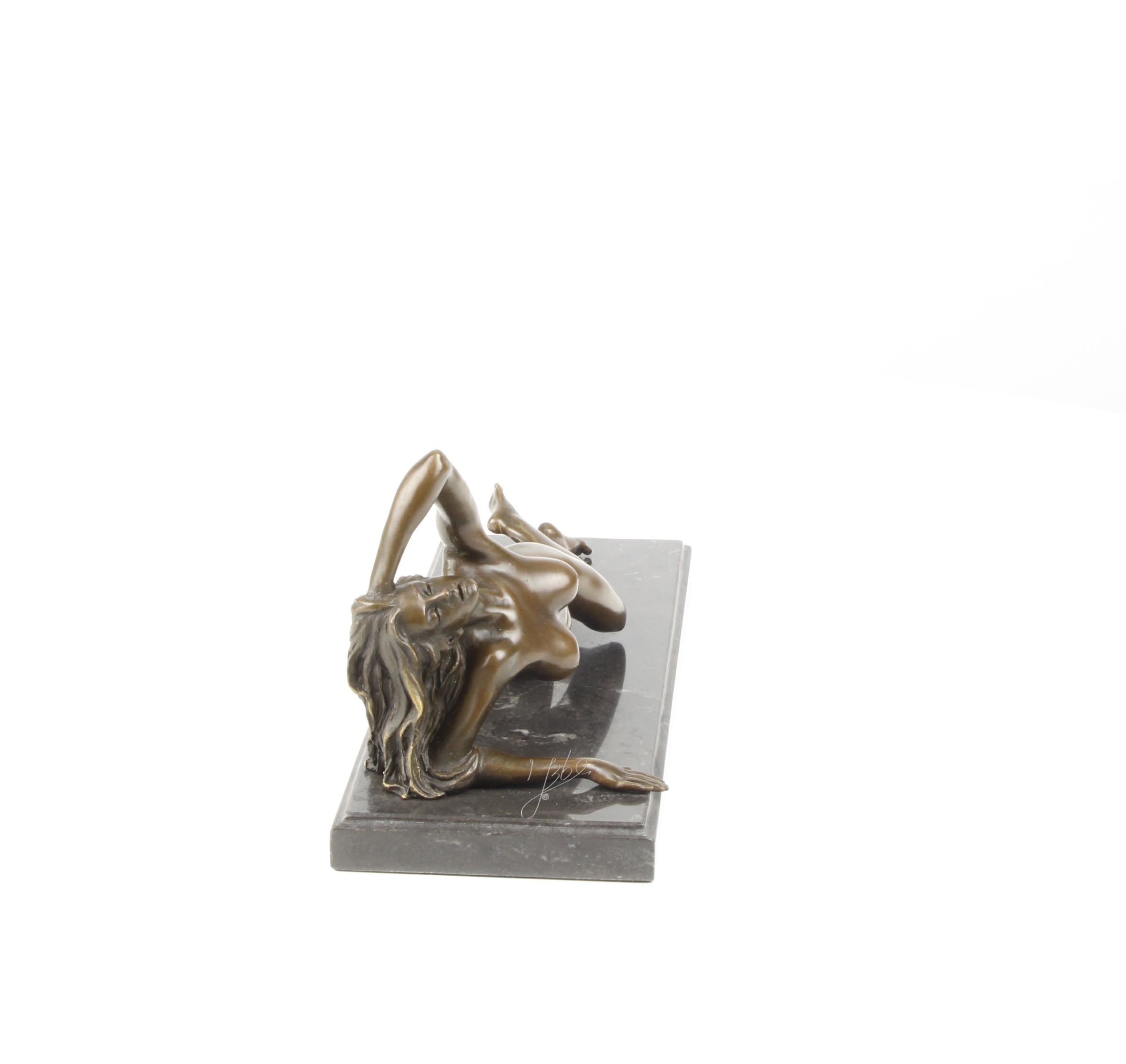 Elegante Bronze Frauenfigur Liegende Bronzeskulptur einer nackten Frau 14