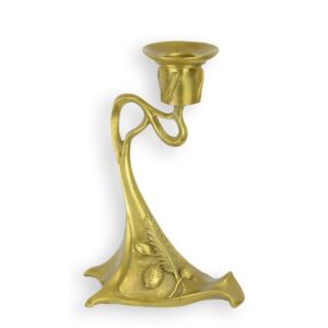 Eleganter Jugendstil Bronze Kerzenhalter Dekorativer Art Nouveau Kerzenständer