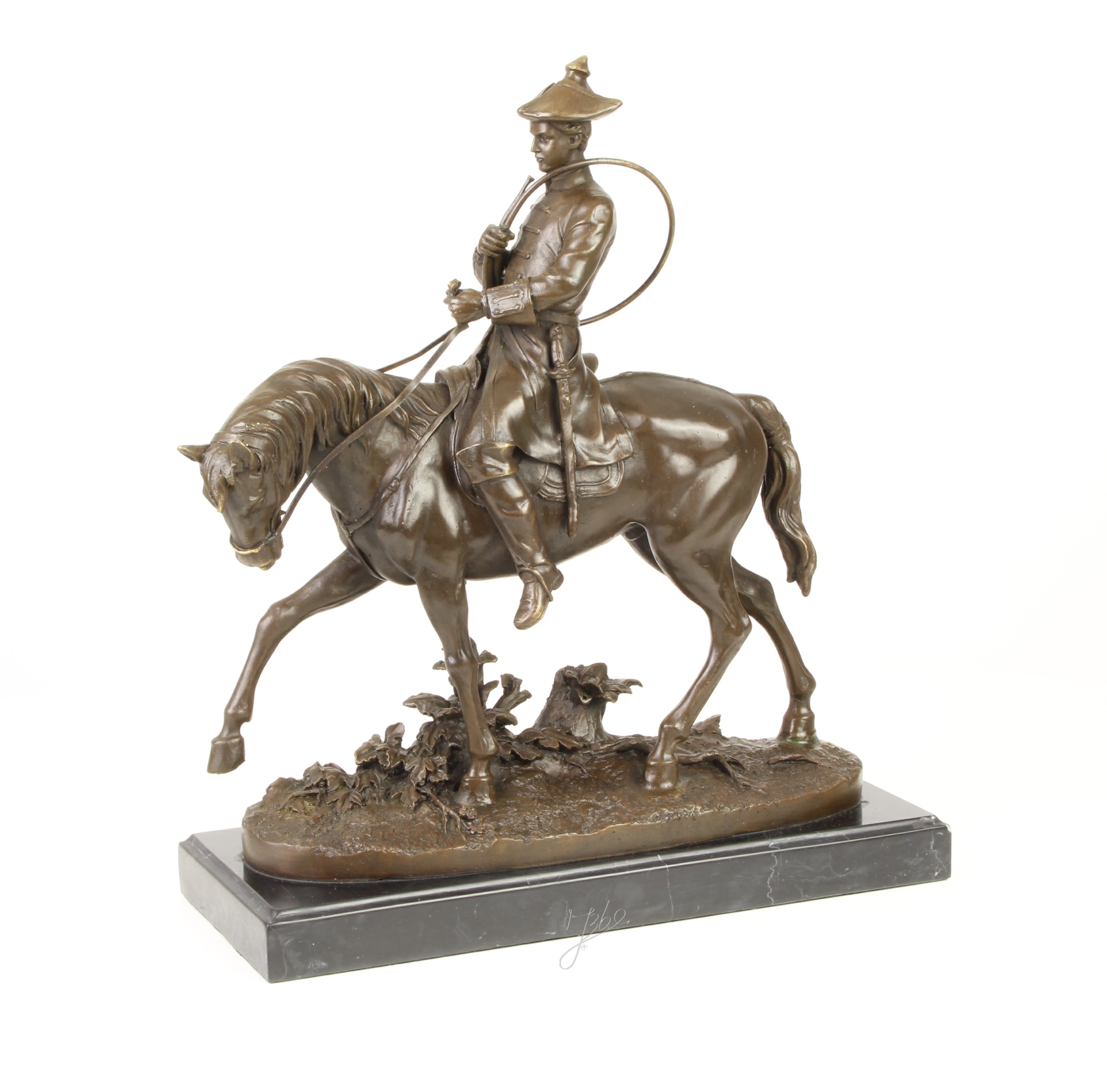 Imposante Bronze Reiterstatue Bronzeskulptur Louis XV auf Pferd 3