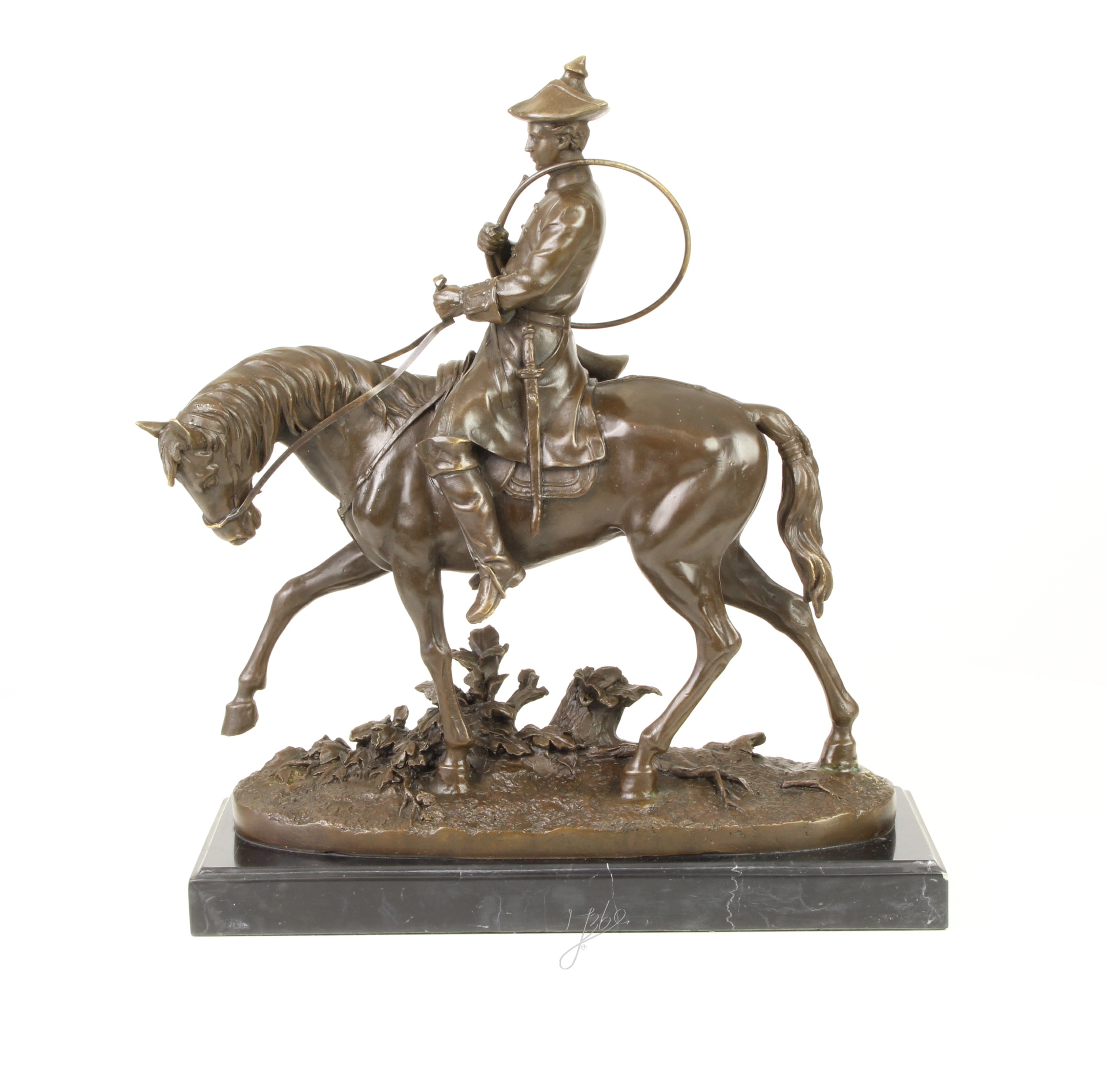 Imposante Bronze Reiterstatue Bronzeskulptur Louis XV auf Pferd 7