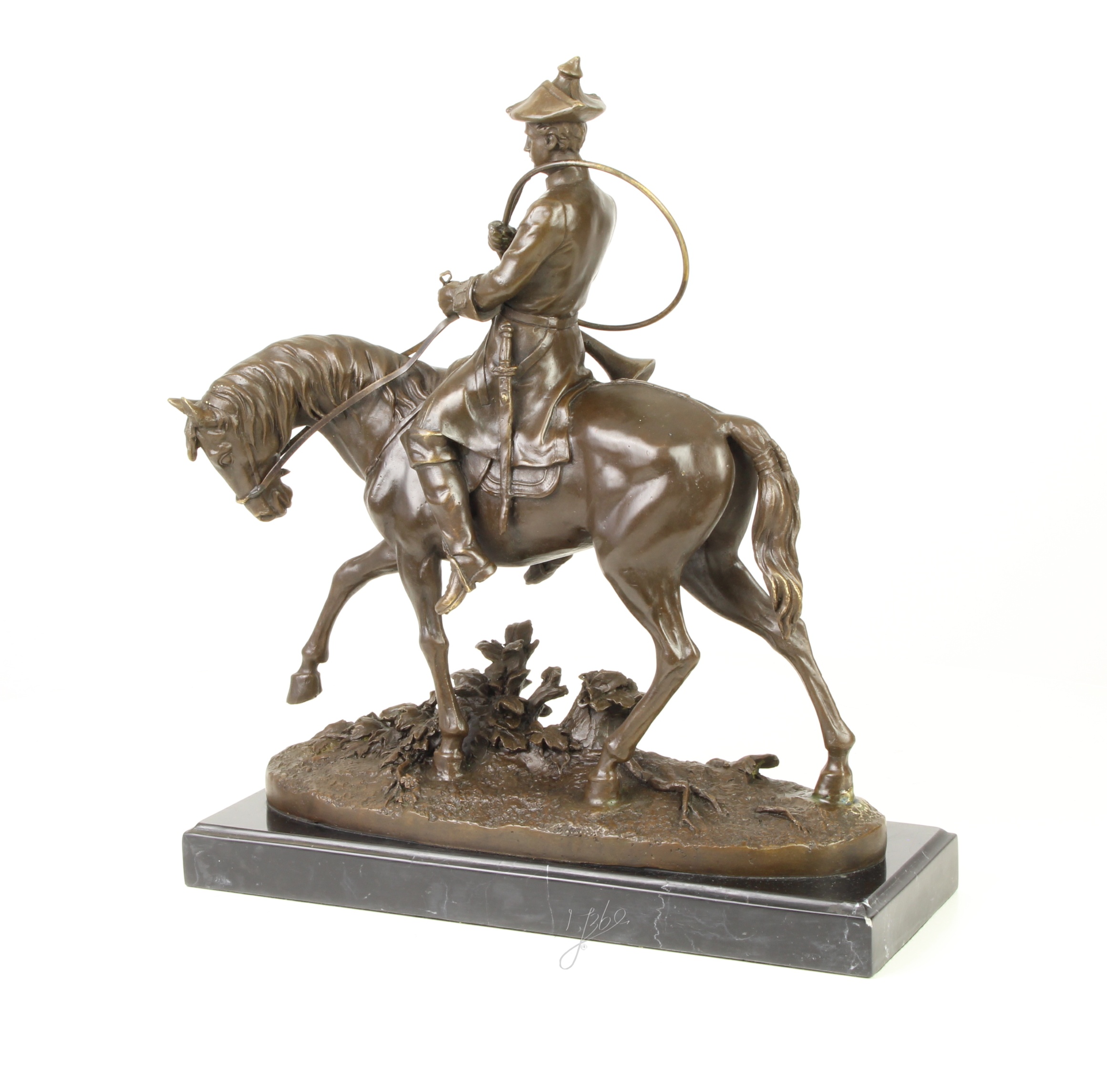 Imposante Bronze Reiterstatue Bronzeskulptur Louis XV auf Pferd 11