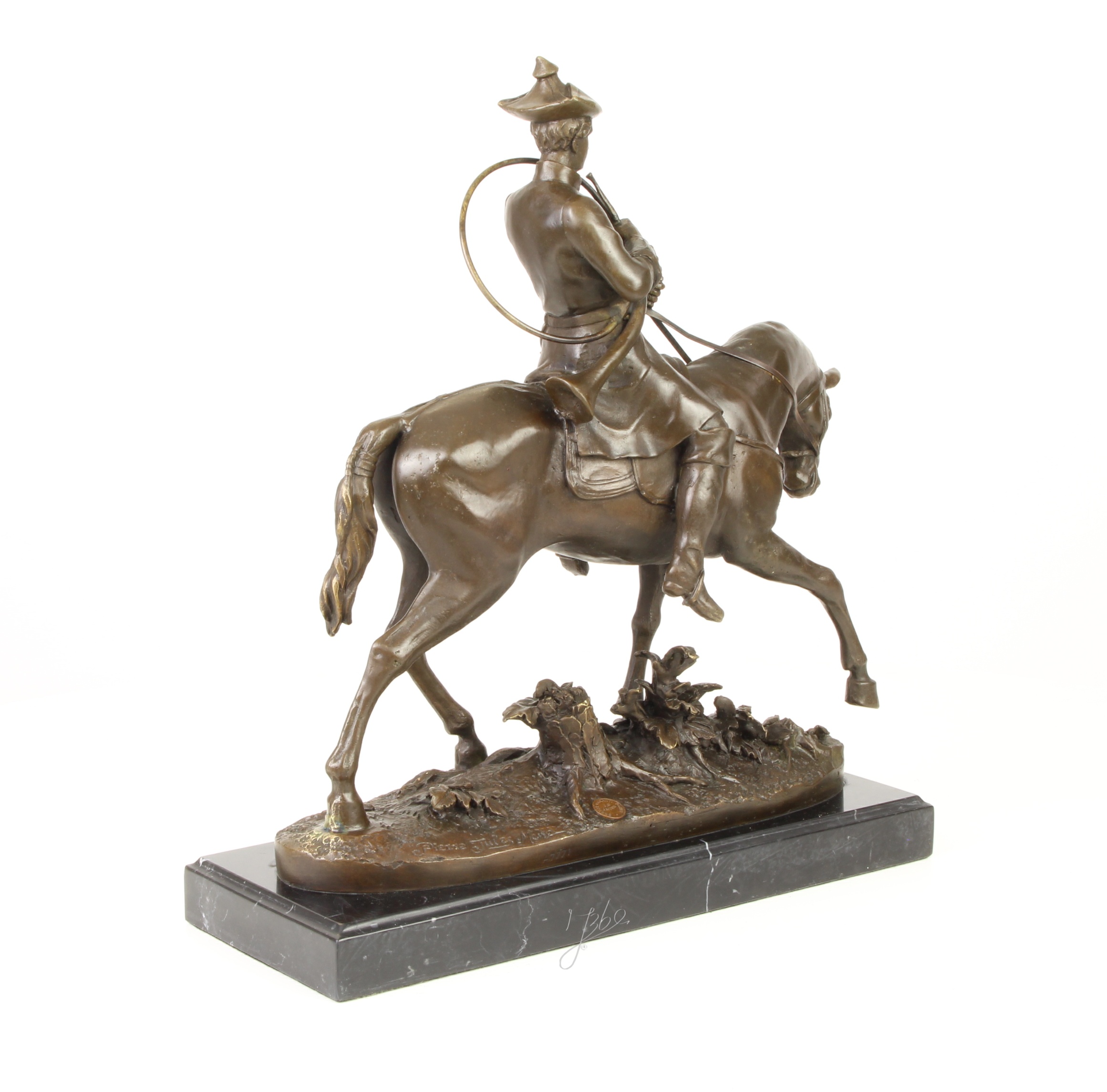 Imposante Bronze Reiterstatue Bronzeskulptur Louis XV auf Pferd 9