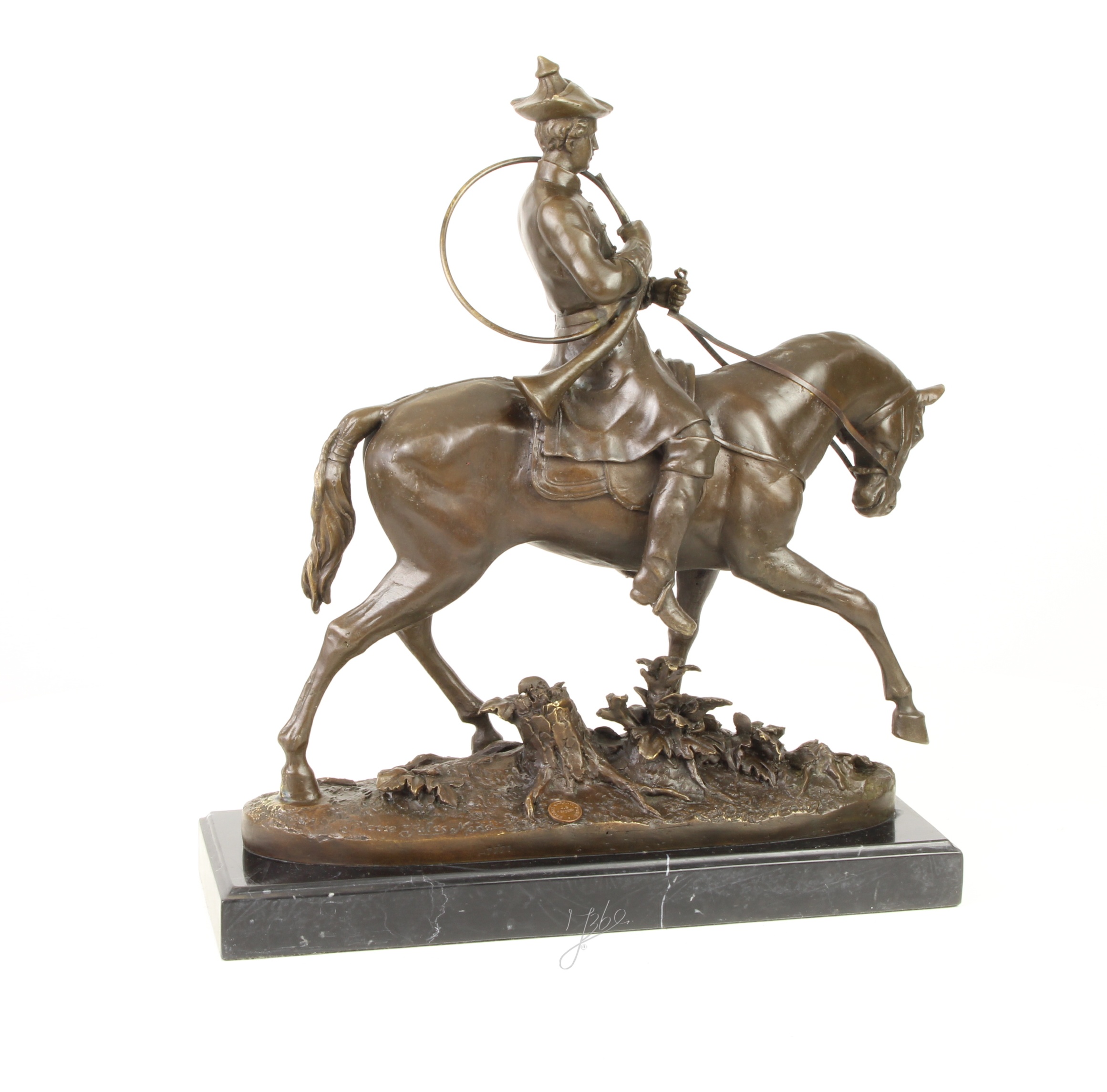 Imposante Bronze Reiterstatue Bronzeskulptur Louis XV auf Pferd 10