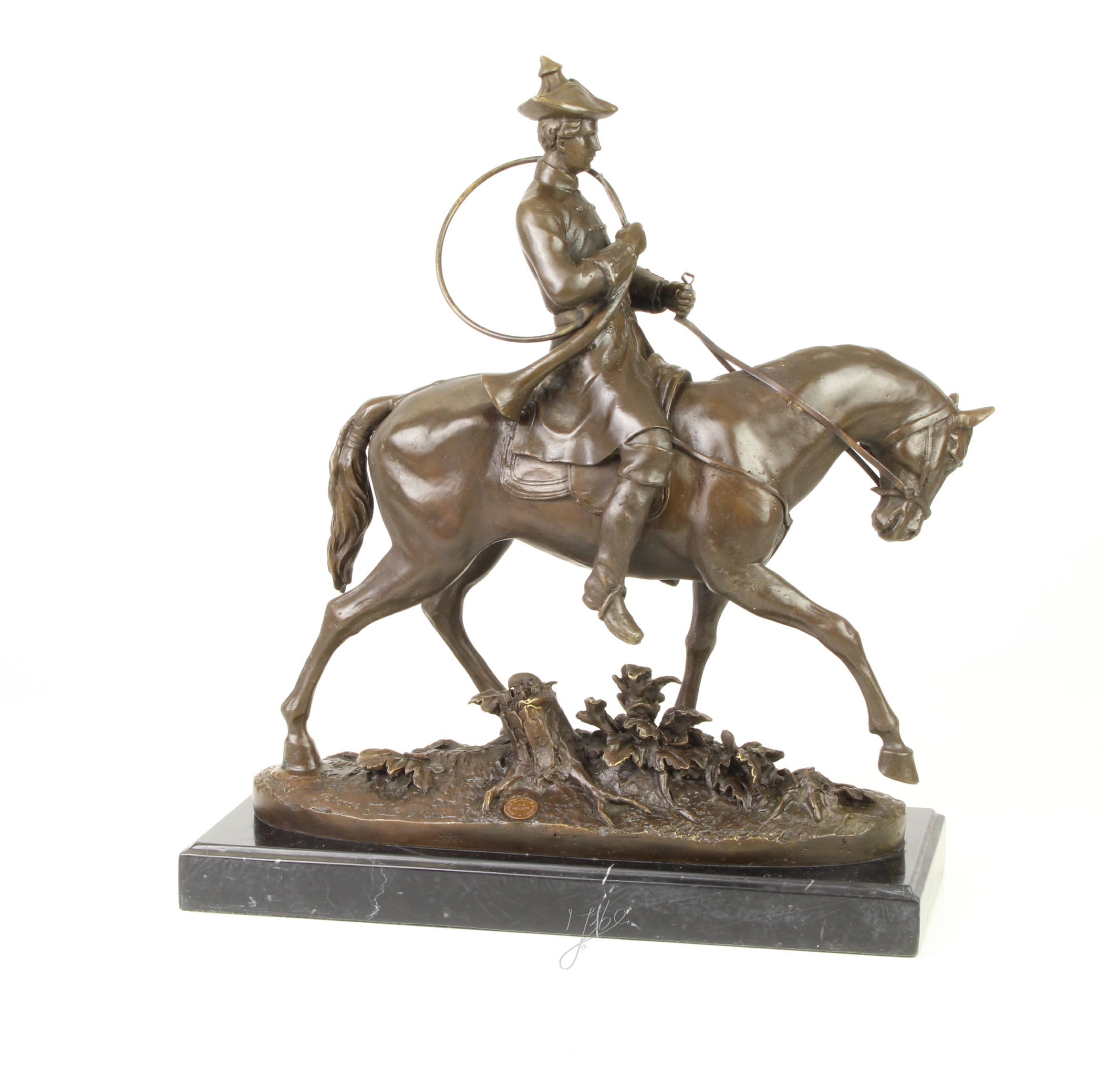 Imposante Bronze Reiterstatue Bronzeskulptur Louis XV auf Pferd 12