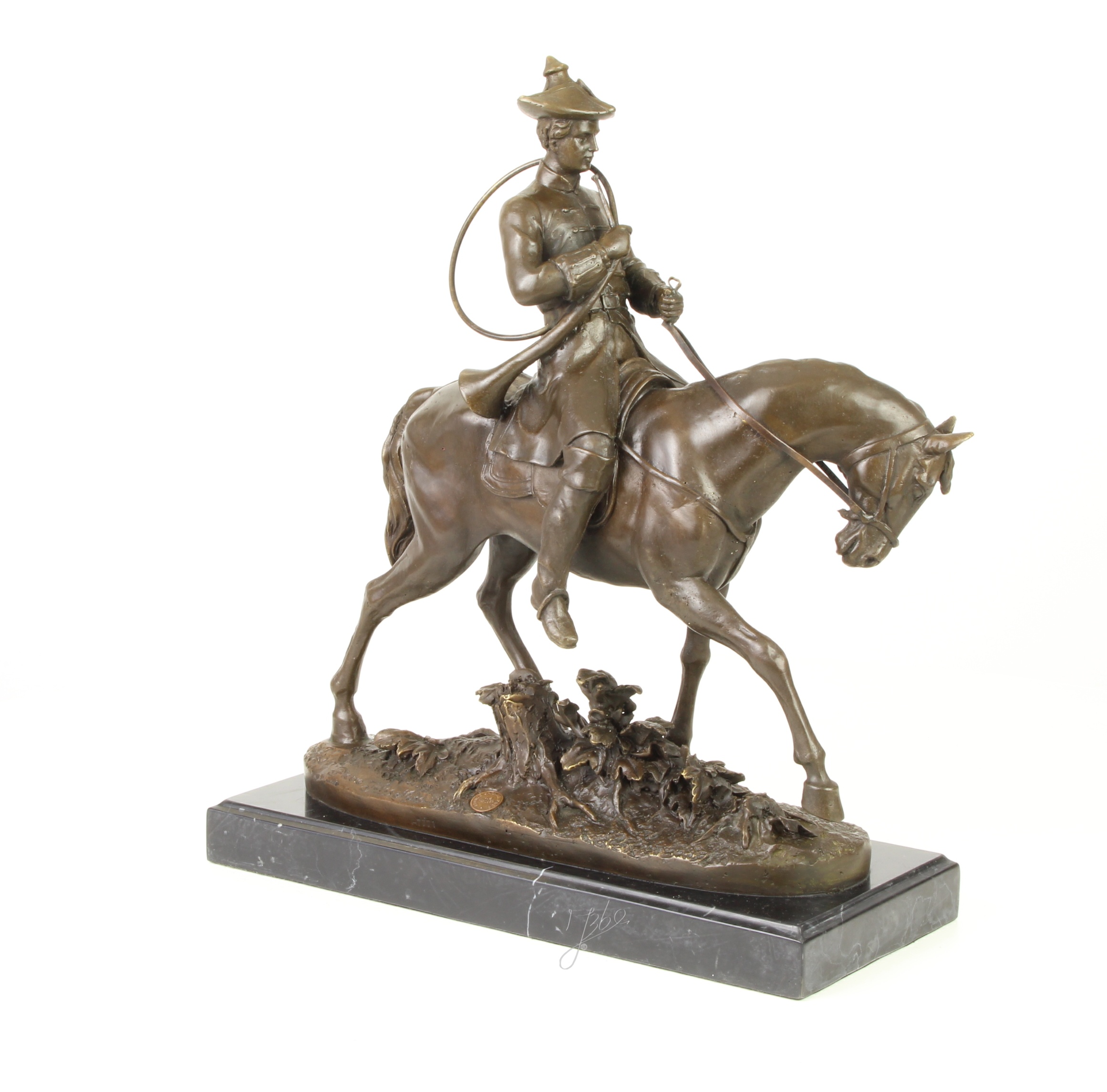 Imposante Bronze Reiterstatue Bronzeskulptur Louis XV auf Pferd 13