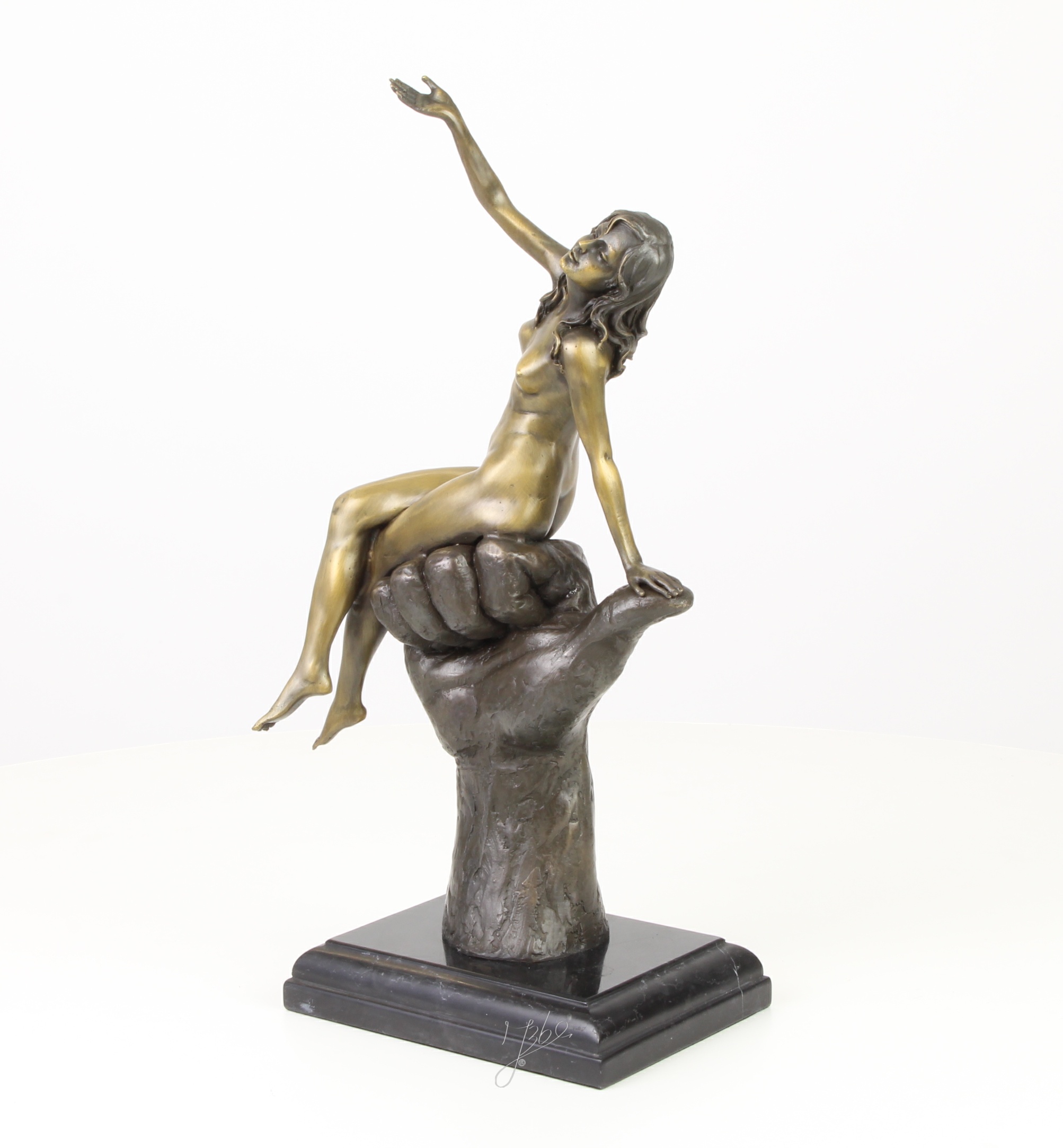 Elegante Bronze Frauenfigur Skulptur einer Sitzenden Frau 5