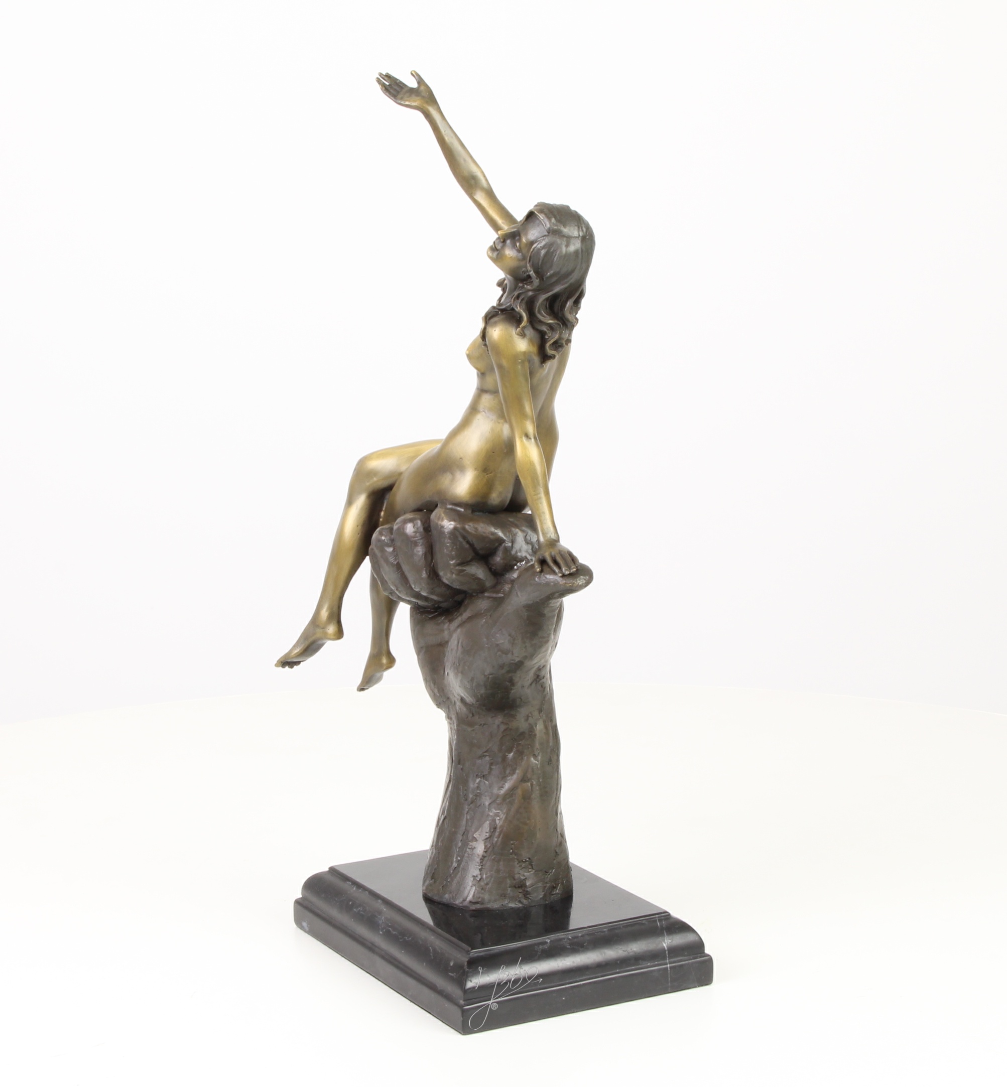 Elegante Bronze Frauenfigur Skulptur einer Sitzenden Frau 6
