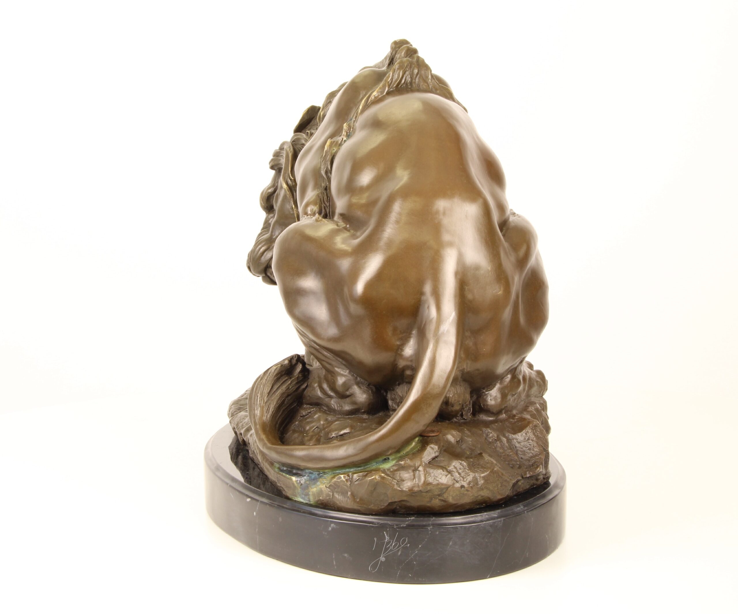 Exquisite Bronze Löwen Skulptur mit Schlange Einzigartige Kunstwerke 5