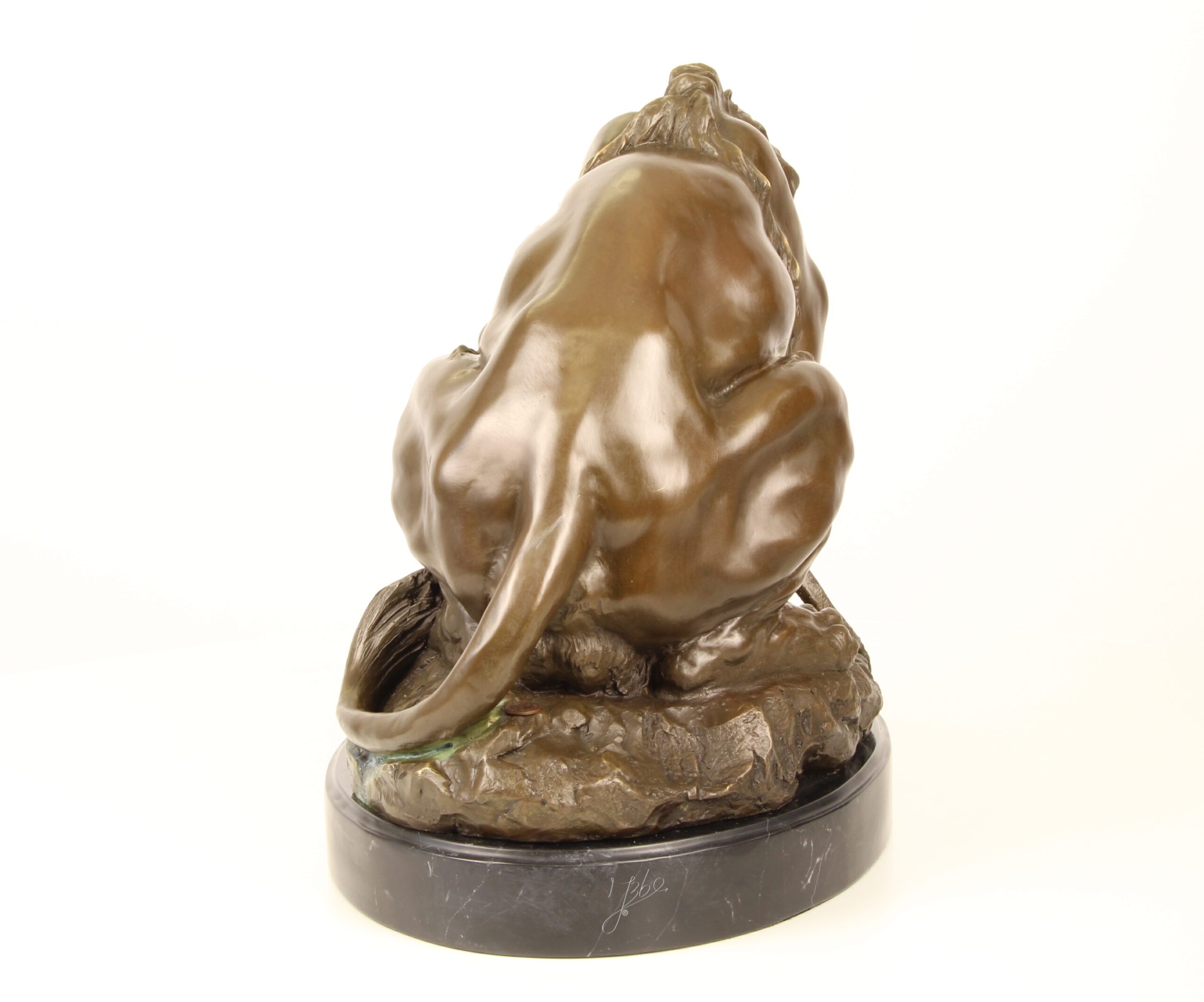 Exquisite Bronze Löwen Skulptur mit Schlange Einzigartige Kunstwerke 6