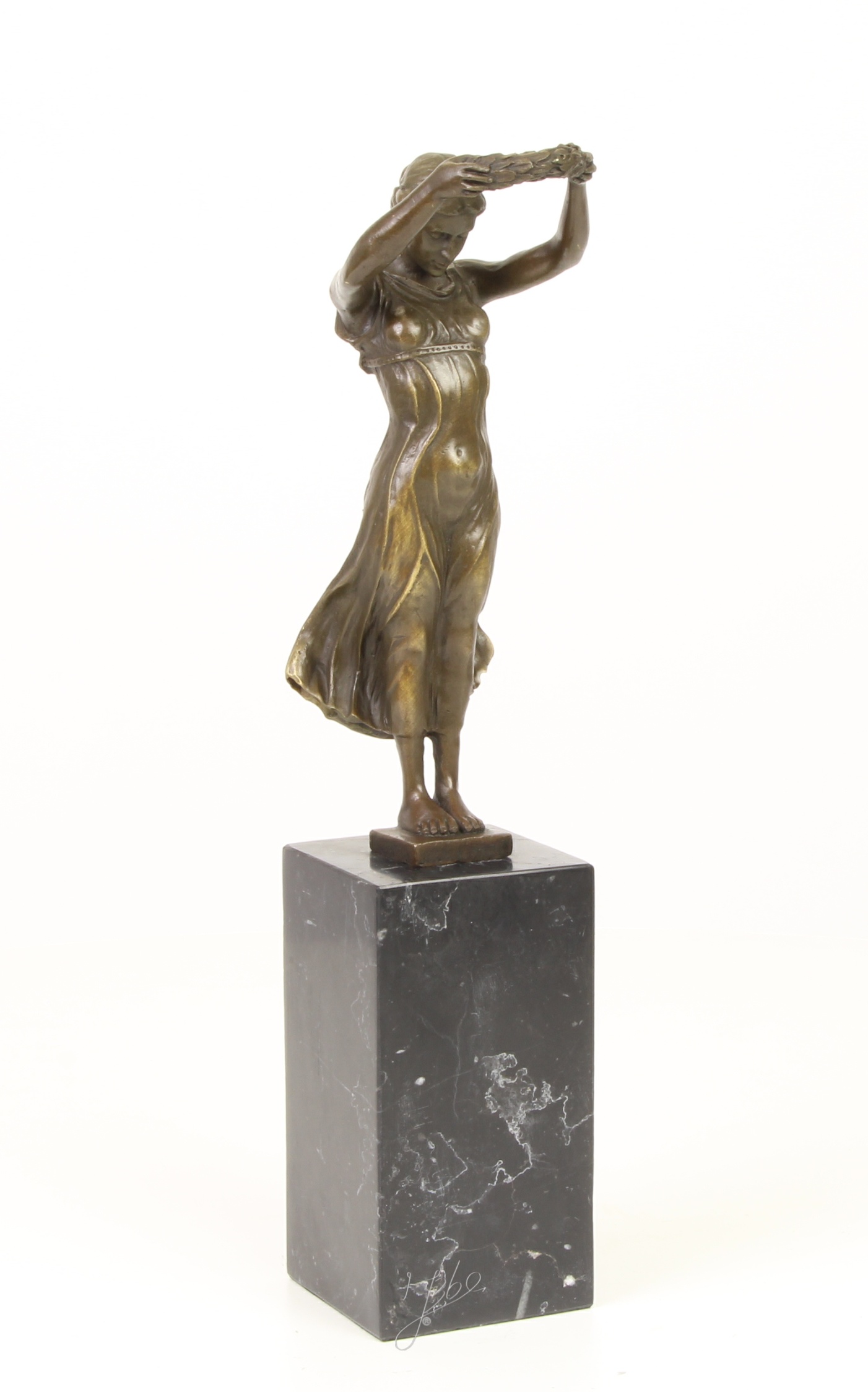 Elegante Bronze Frauenfigur Gëlle Fra Skulptur für Ihr Zuhause 3