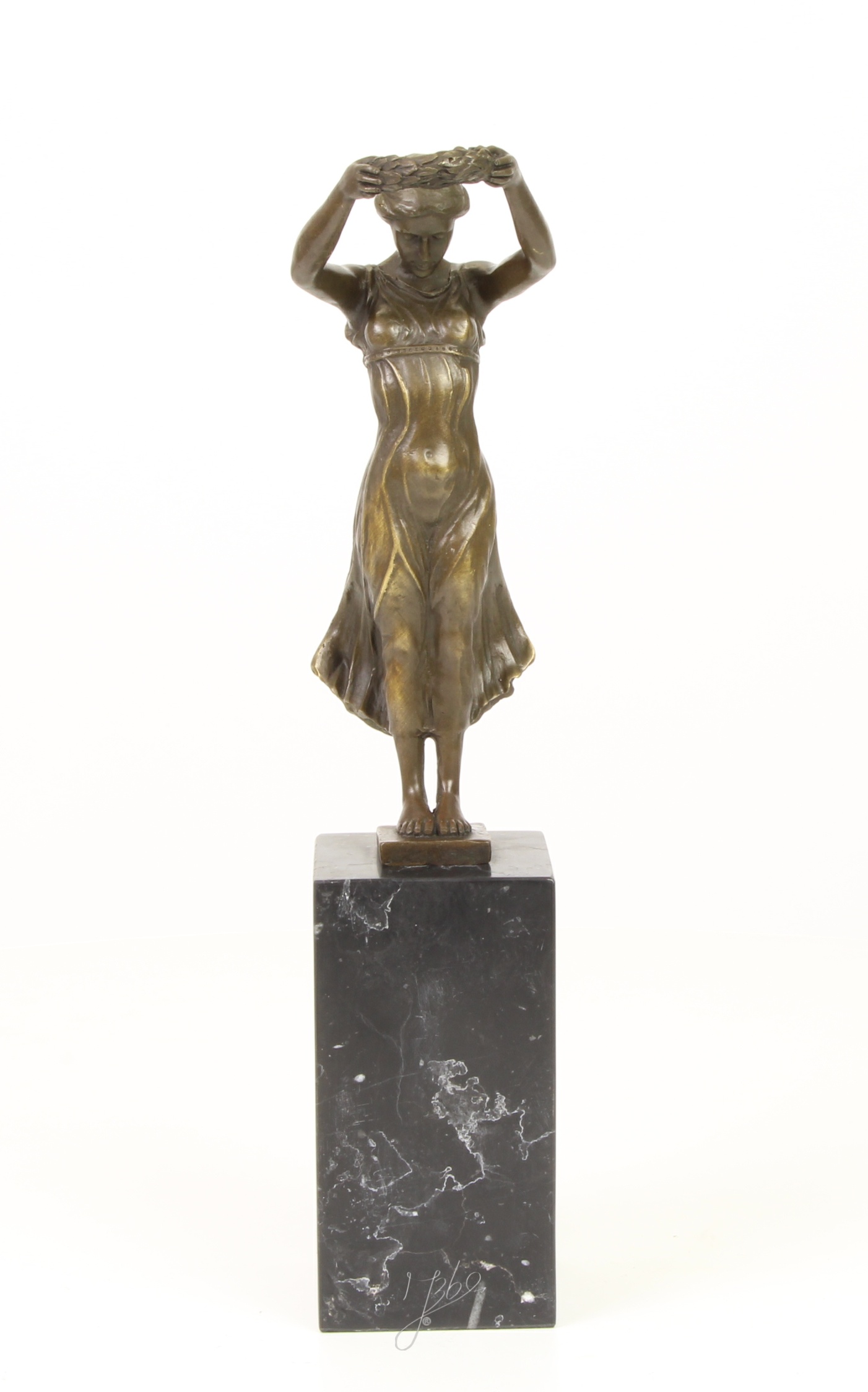 Elegante Bronze Frauenfigur Gëlle Fra Skulptur für Ihr Zuhause 4