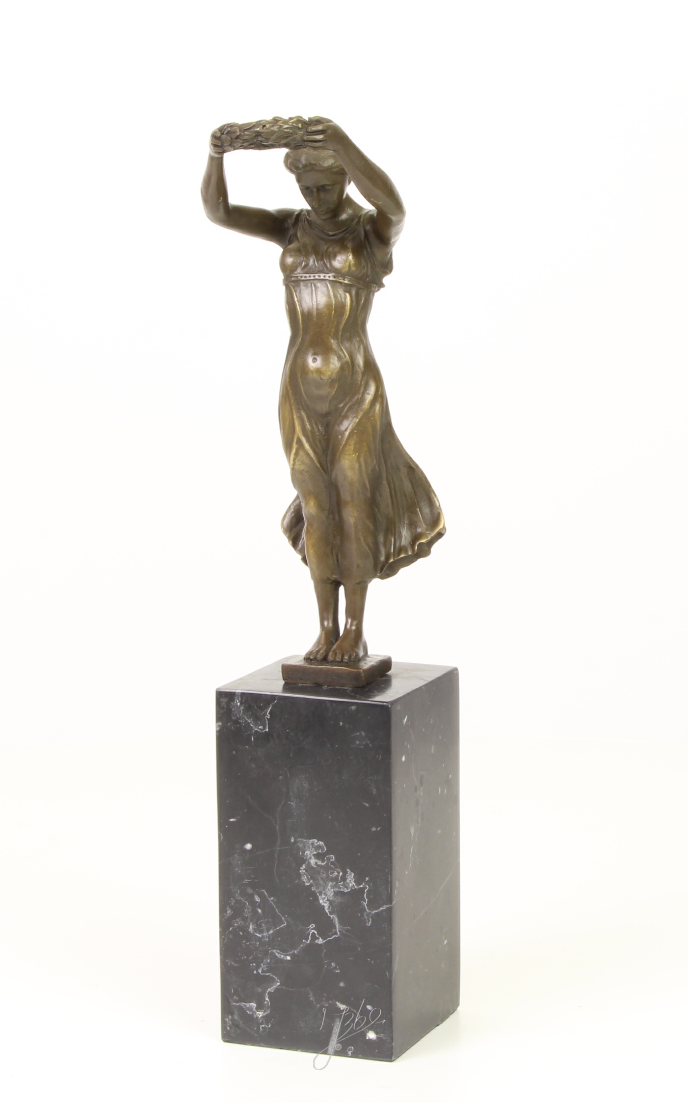 Elegante Bronze Frauenfigur Gëlle Fra Skulptur für Ihr Zuhause 6