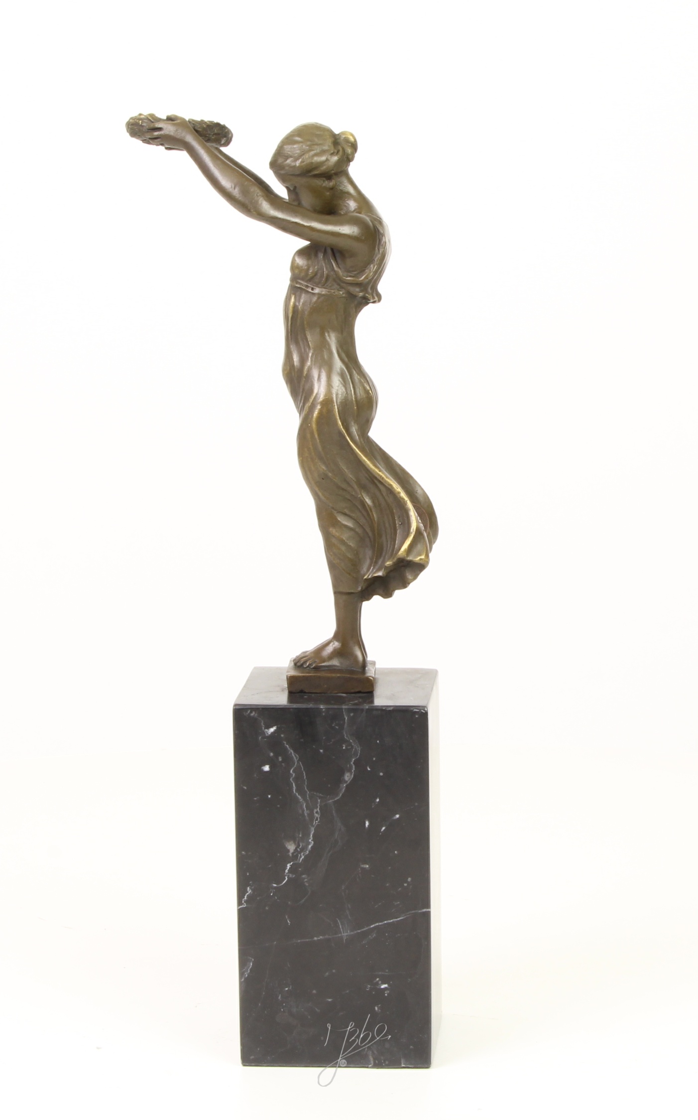 Elegante Bronze Frauenfigur Gëlle Fra Skulptur für Ihr Zuhause 8