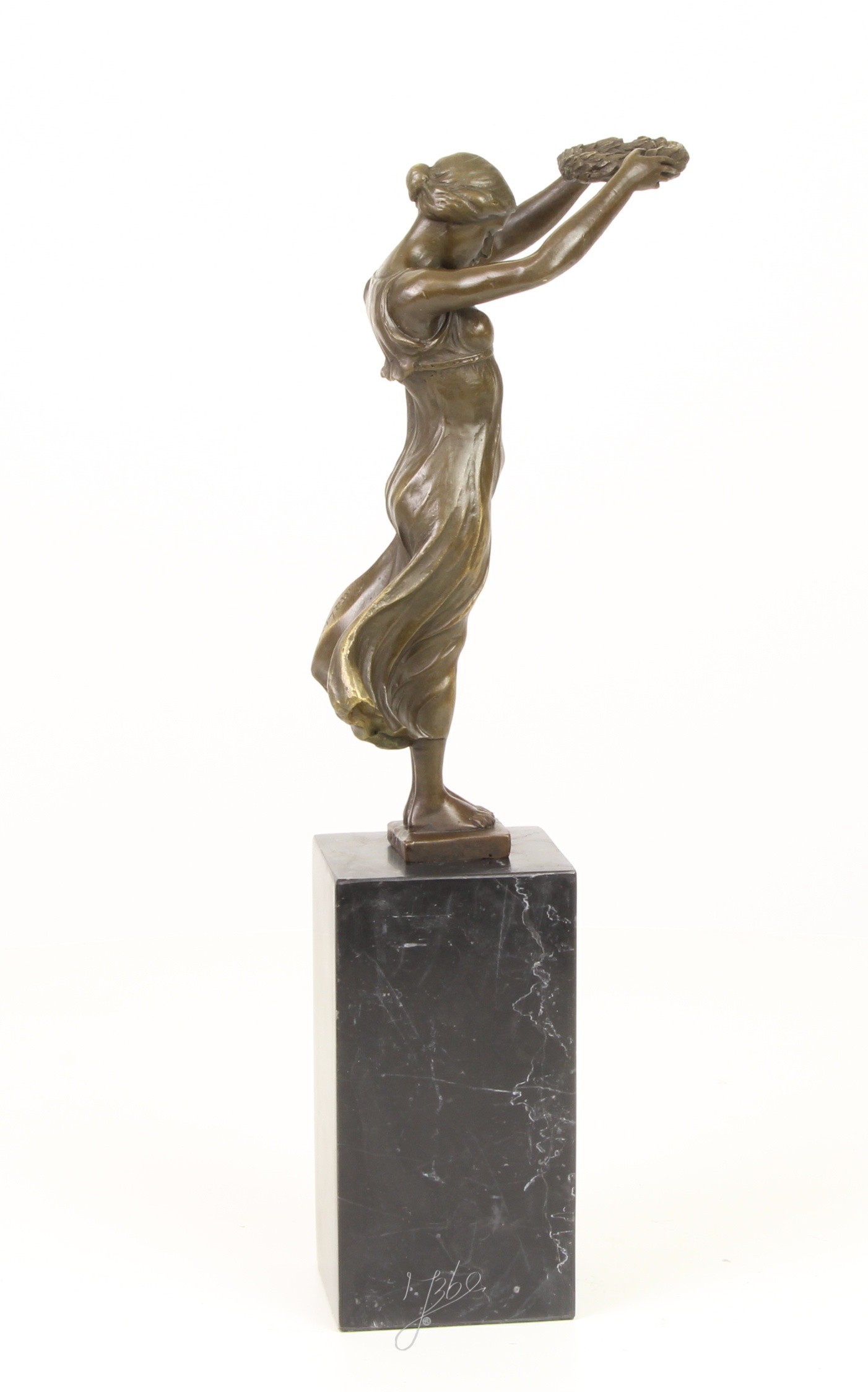 Elegante Bronze Frauenfigur Gëlle Fra Skulptur für Ihr Zuhause 14