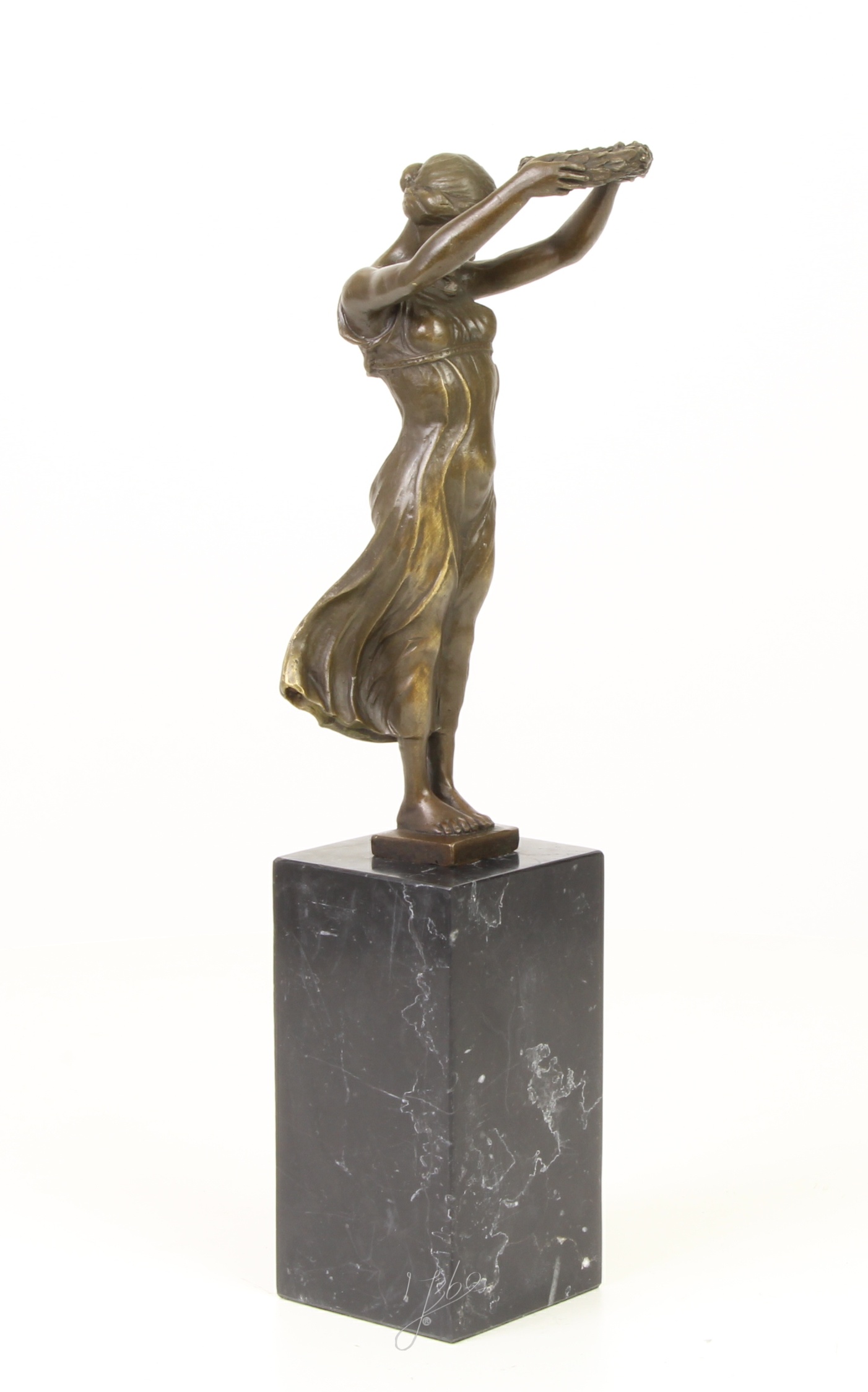Elegante Bronze Frauenfigur Gëlle Fra Skulptur für Ihr Zuhause 17