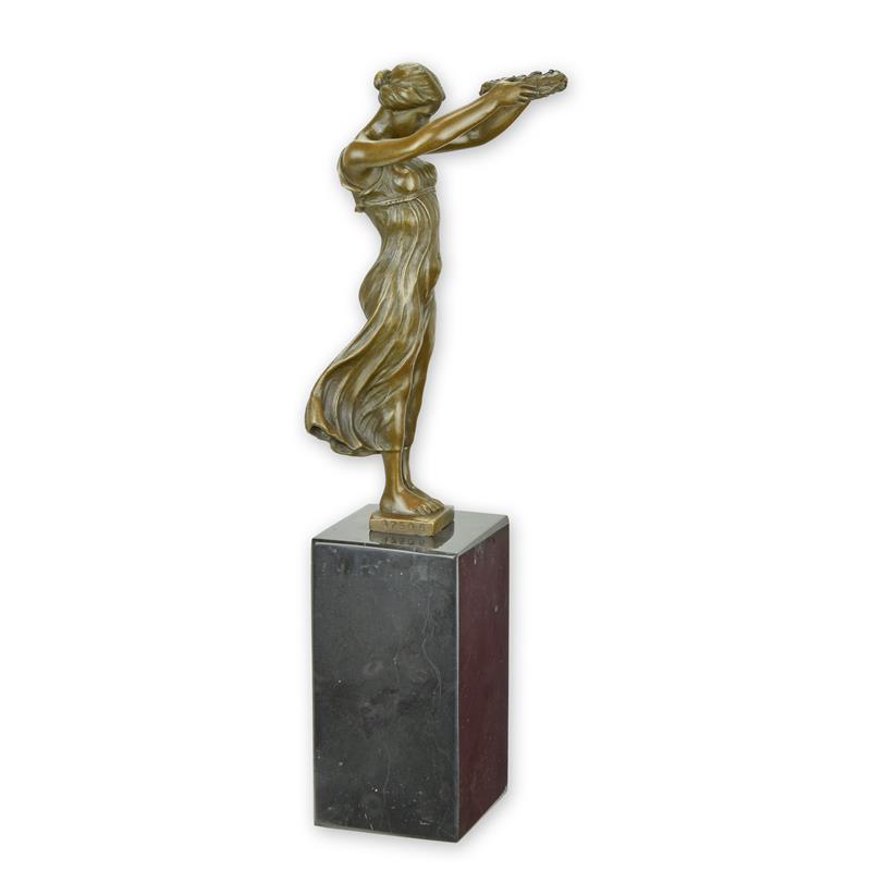 Elegante Bronze Frauenfigur Gëlle Fra Skulptur für Ihr Zuhause 2
