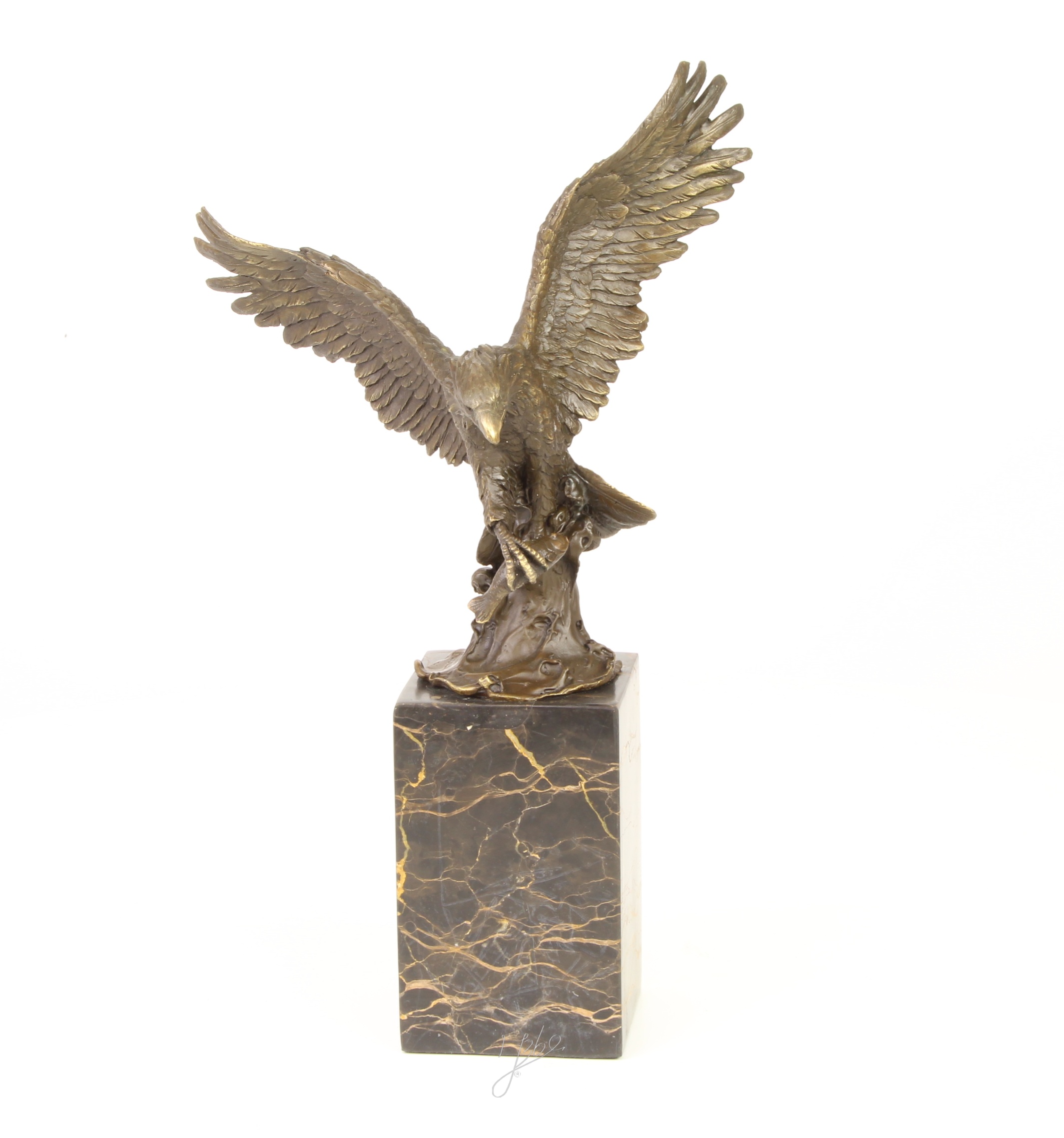 Handgefertigte Bronze Adlerskulptur Fliegender Adler Kunstwerk 17