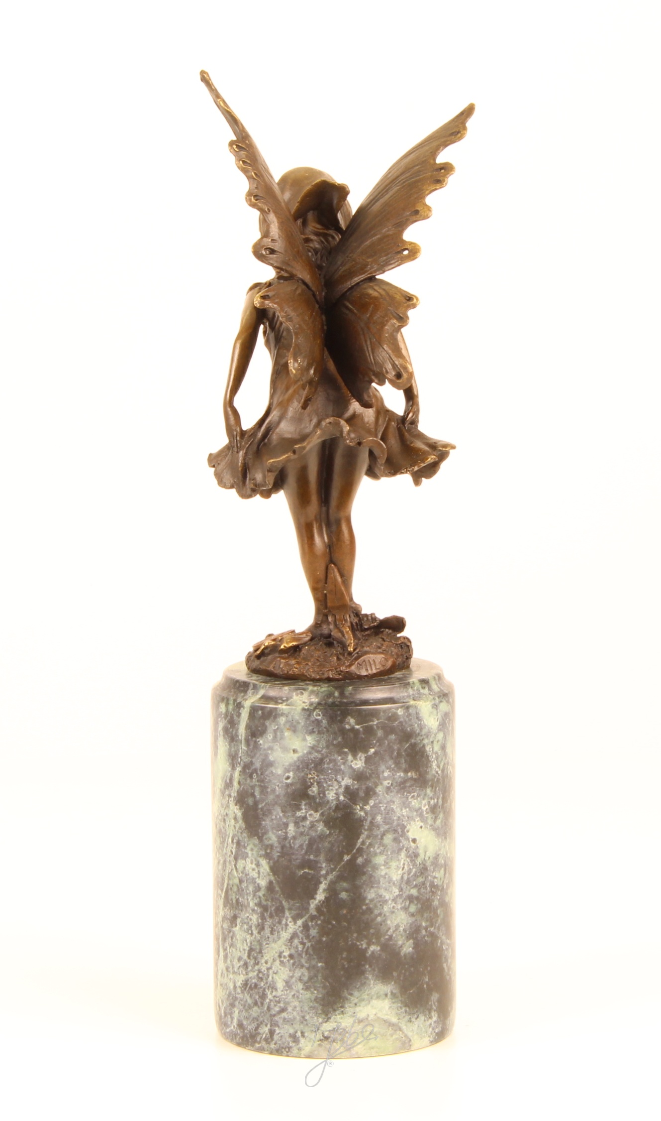 Zauberhafte Bronze Fee Skulptur mit filigranen Flügeln Einzigartiges Kunstwerk 11